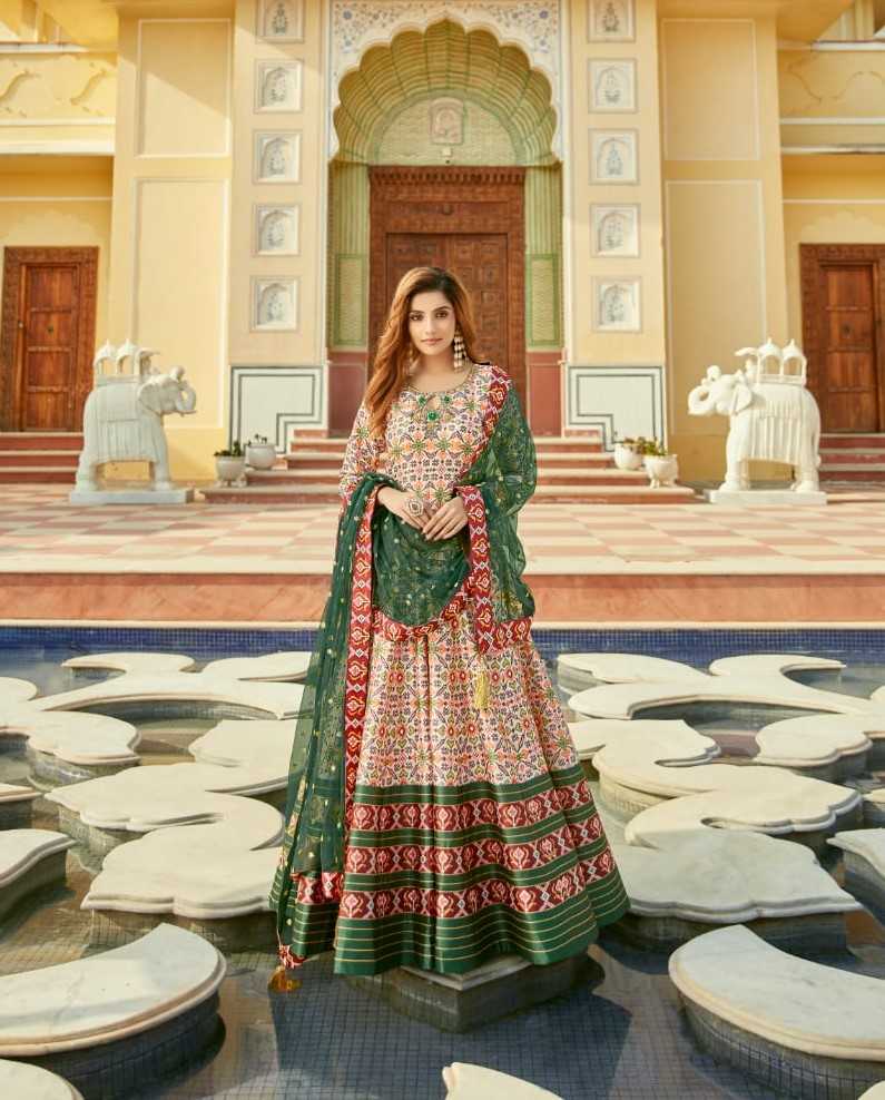 virasat padmasundari nx readymade designer patola print elegant wedding wear gown with dupatta
