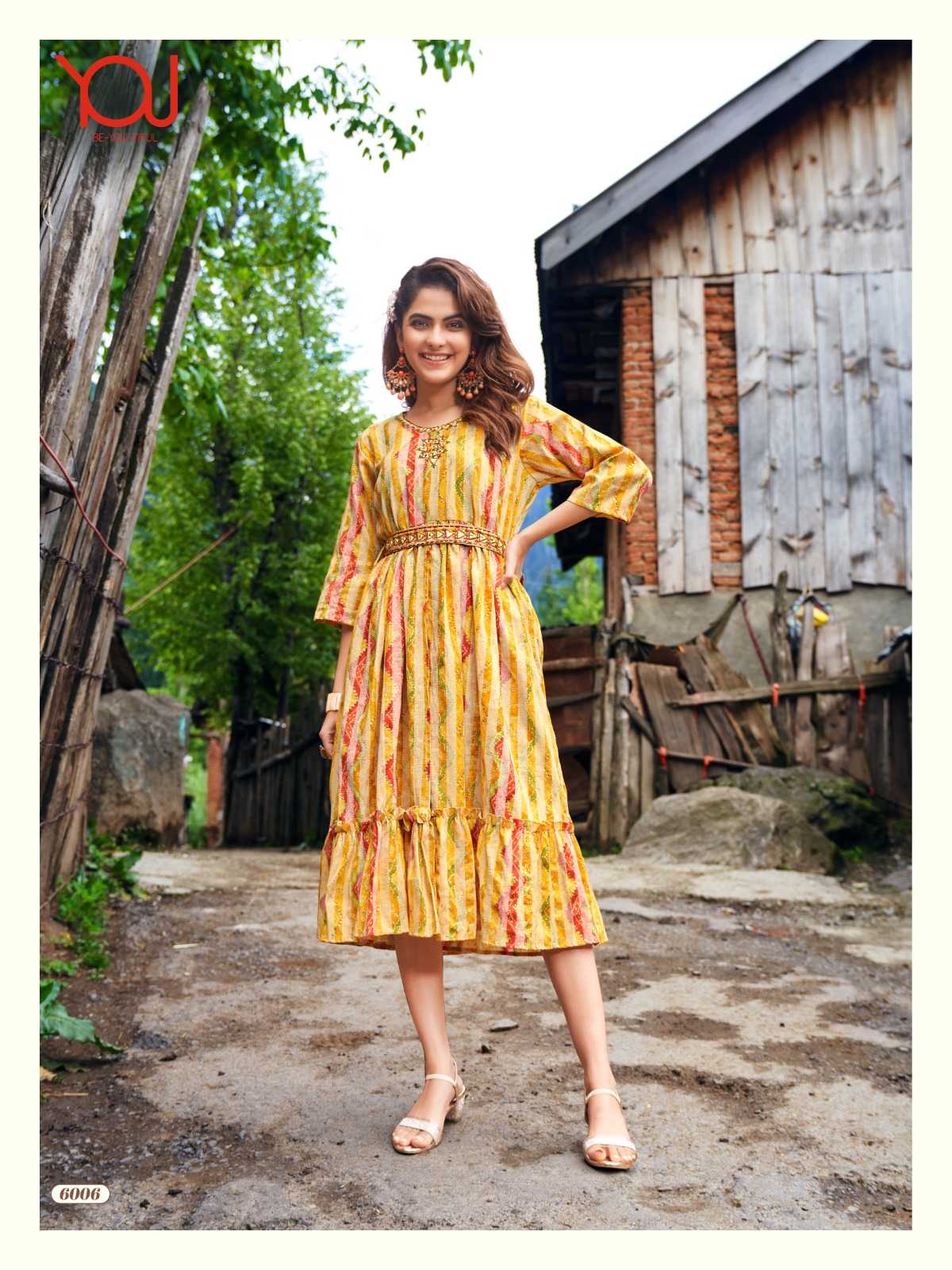 wanna you candy kurti part 2 fancy ghera kurti with belt combo set