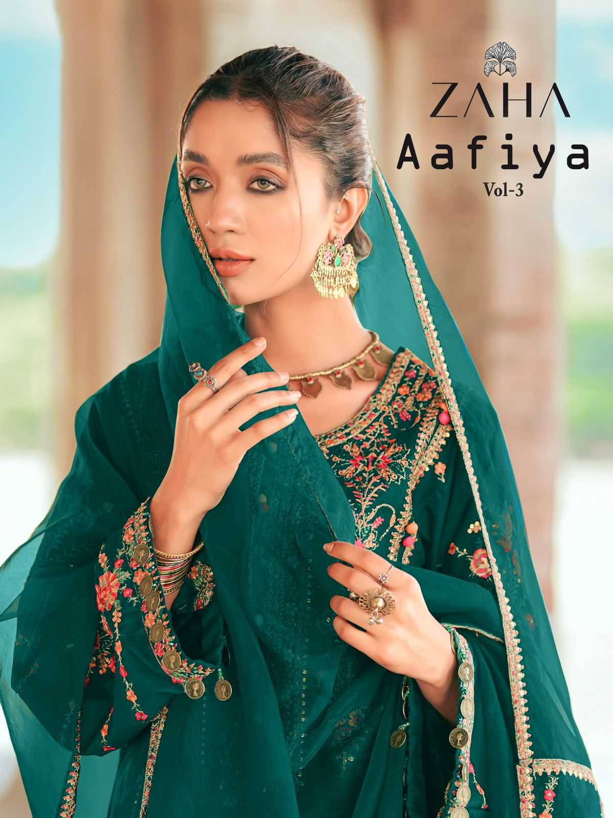 zaha aafiya vol 3 10219 colors winter wear velvet unstitch pakistani suit 