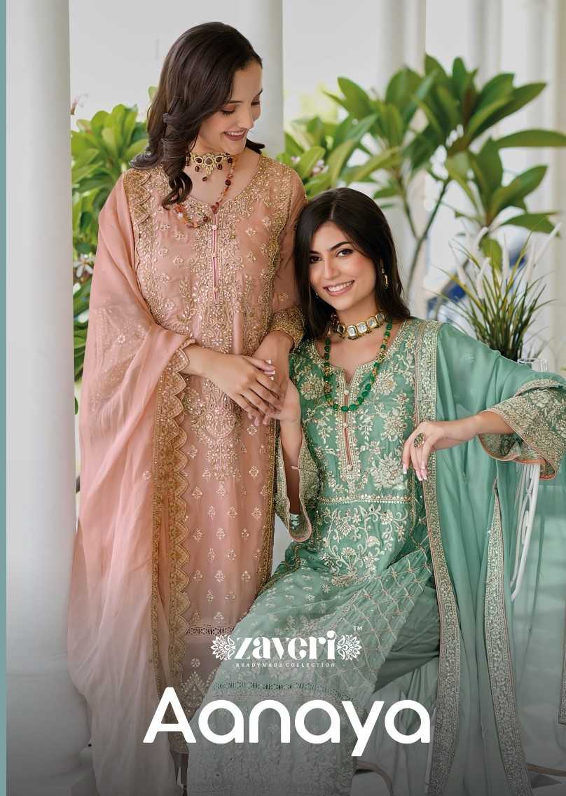 zaveri aanaya designer pakistani readymade kurti bottom dupatta festive catalog