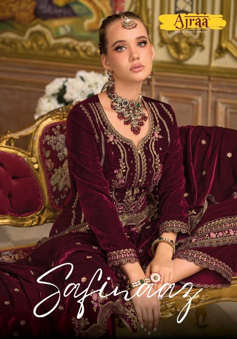 ajraa launch safinaaz designer winter wear pakistani suits collection