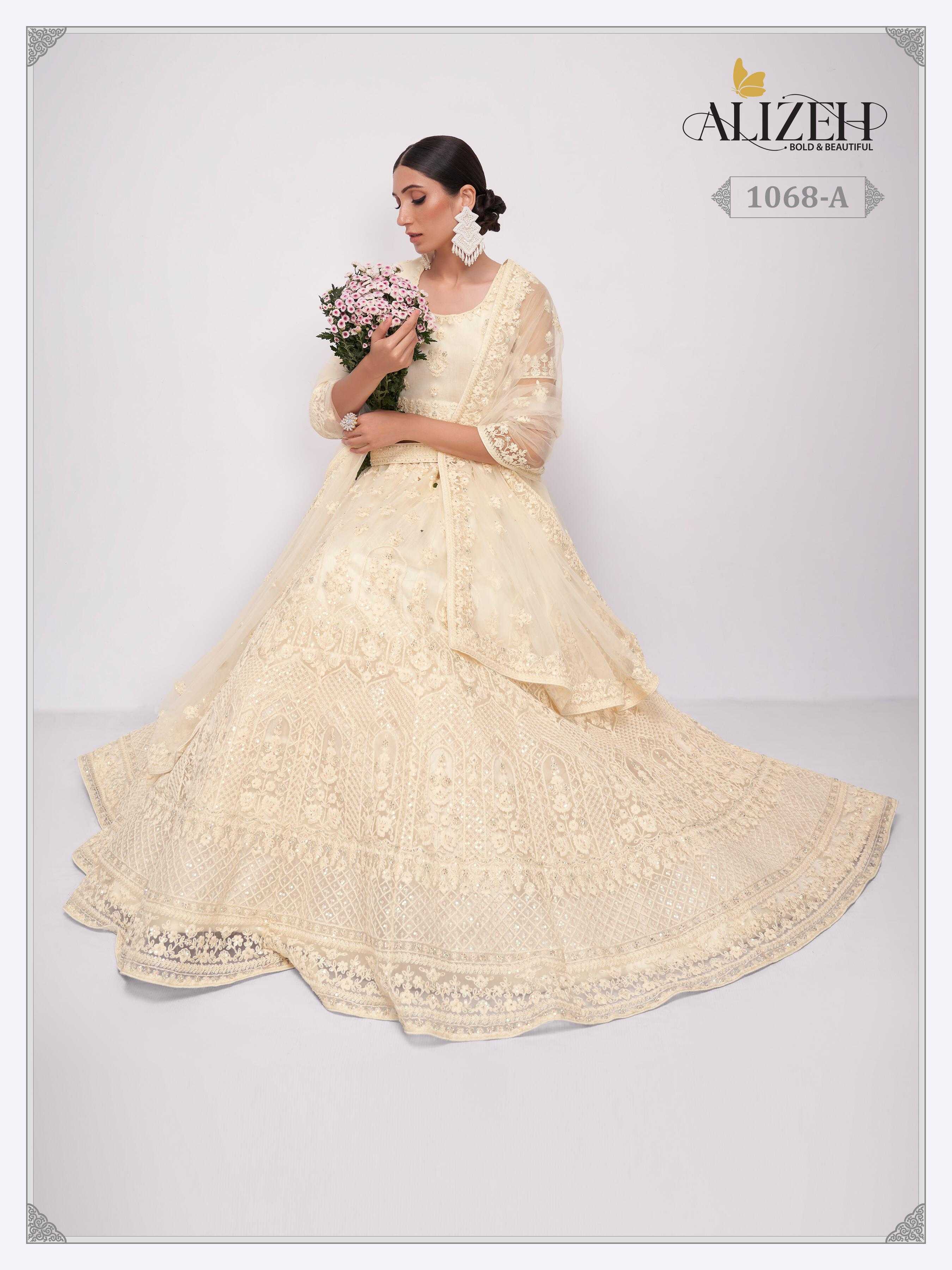 alizeh bridal heritage 1068 a designer bridal wear unstitch lehenga choli single design