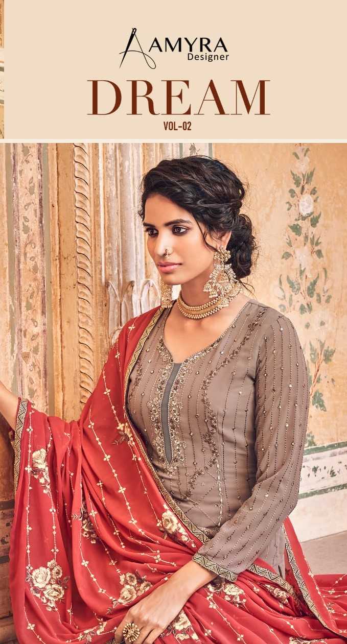 amyra designer dream vol 2 occasion wear embroidery dress material