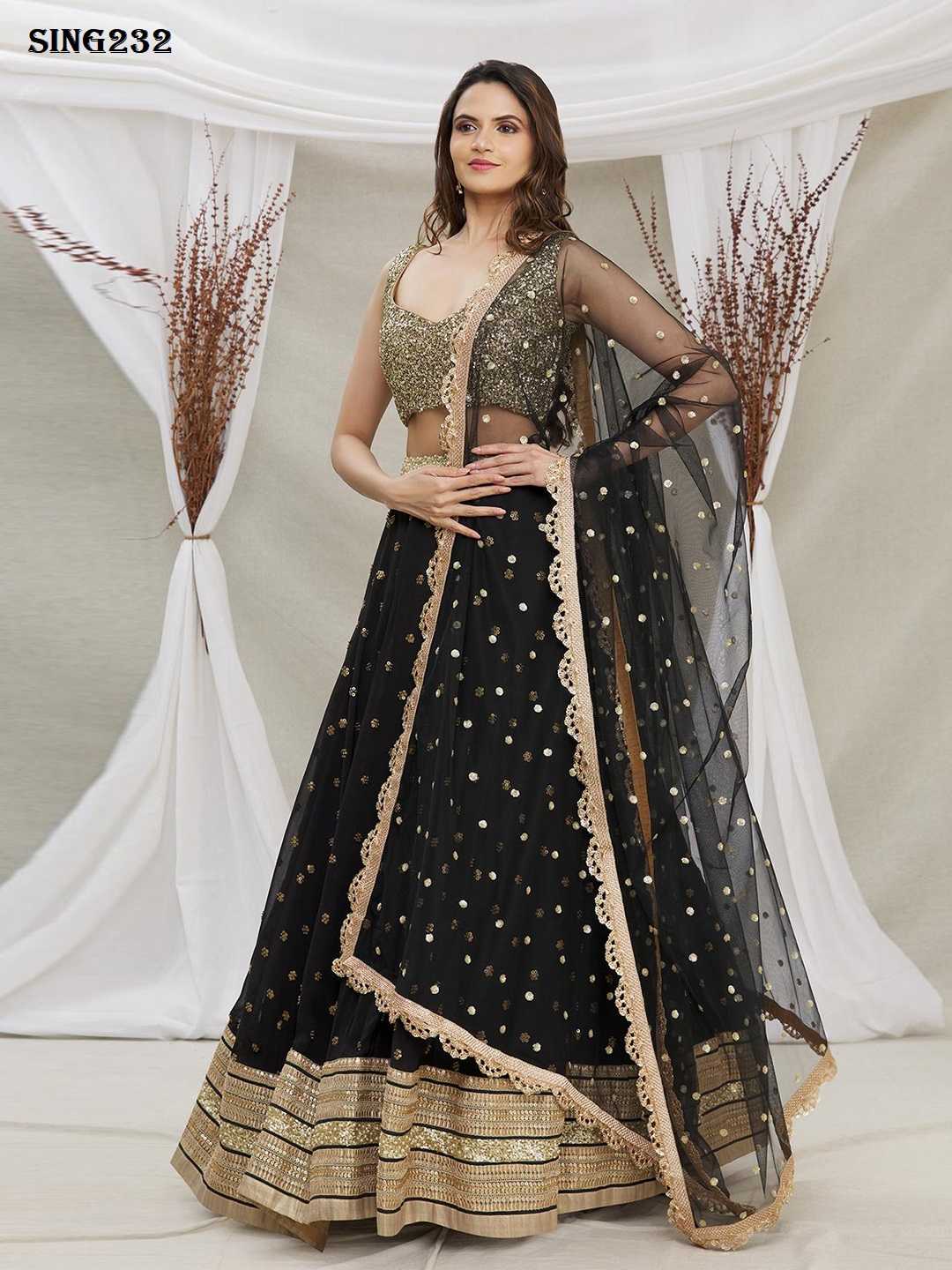 arya designs sing232 designer bridal wear semistitch lehenga choli single design