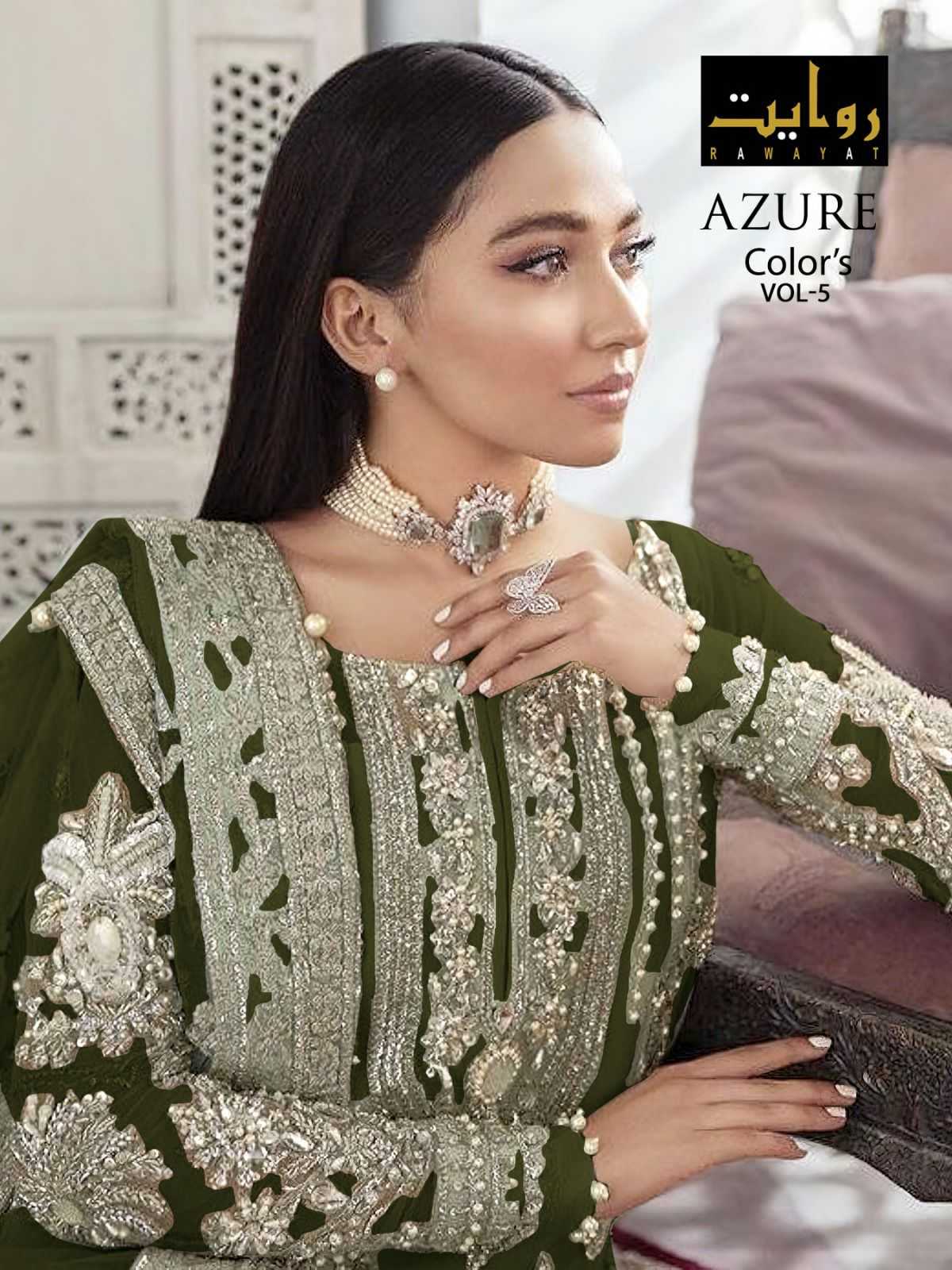 azure colors vol 5 by rawayat embroidery work unstitch pakistani suits