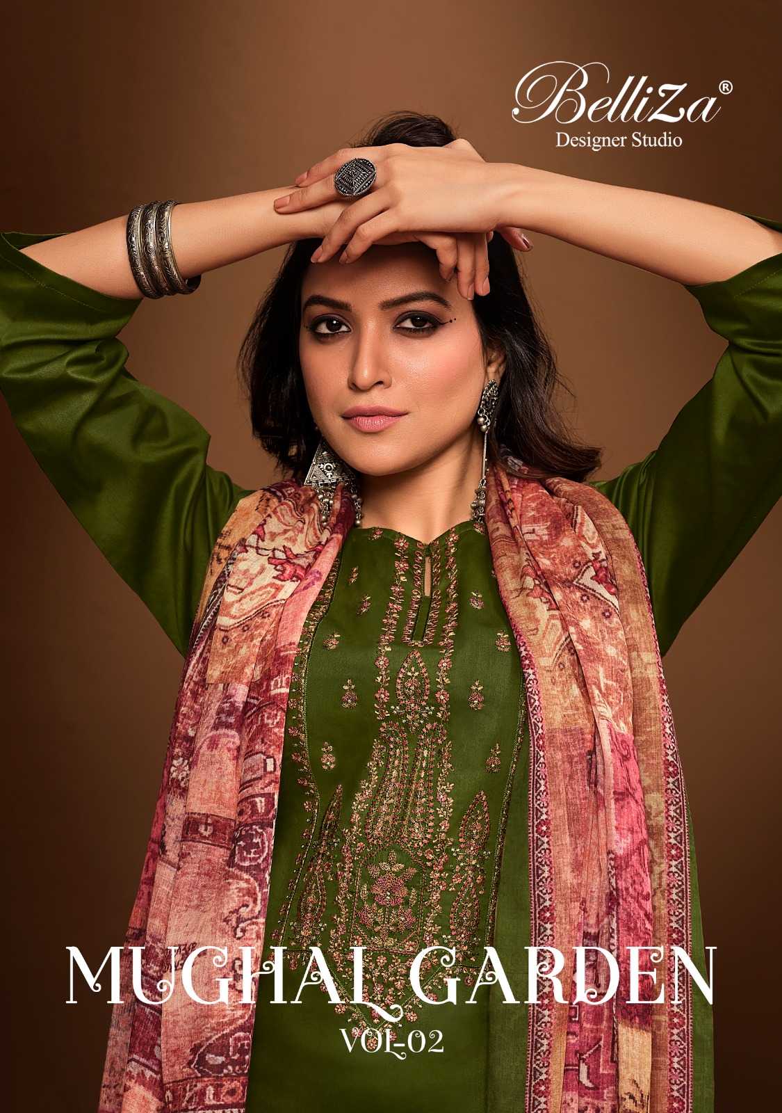 belliza mughal garden vol 2 cotton unstitch ladies suit casual wear 