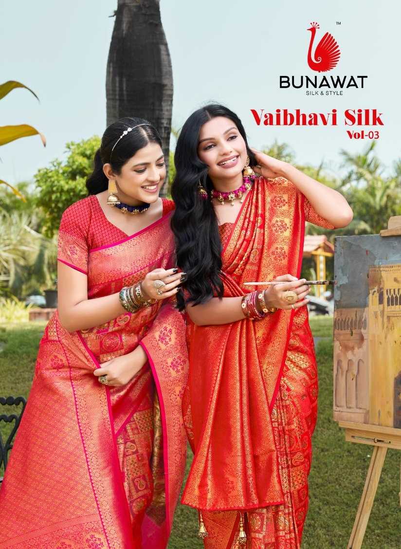 bunawat vaibhavi silk vol 3 wedding south silk saris wholesaler