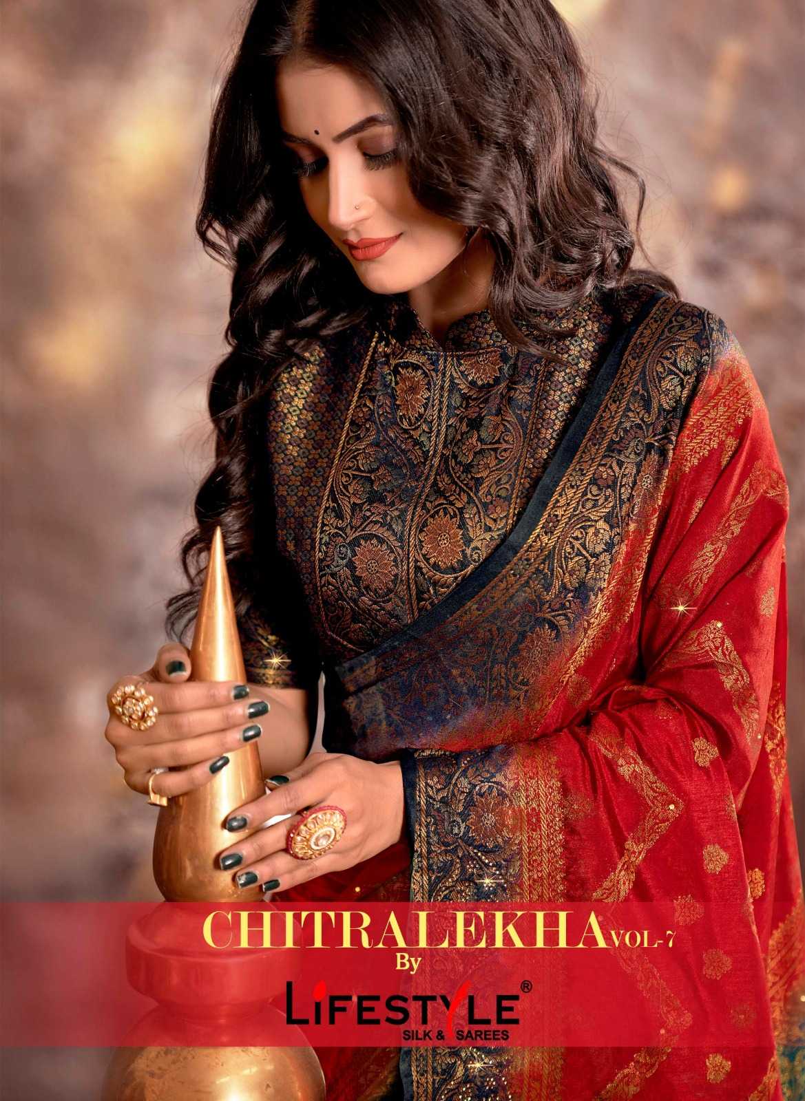 chitralekha vol 7 by lifestyle festive wear amazing sarees