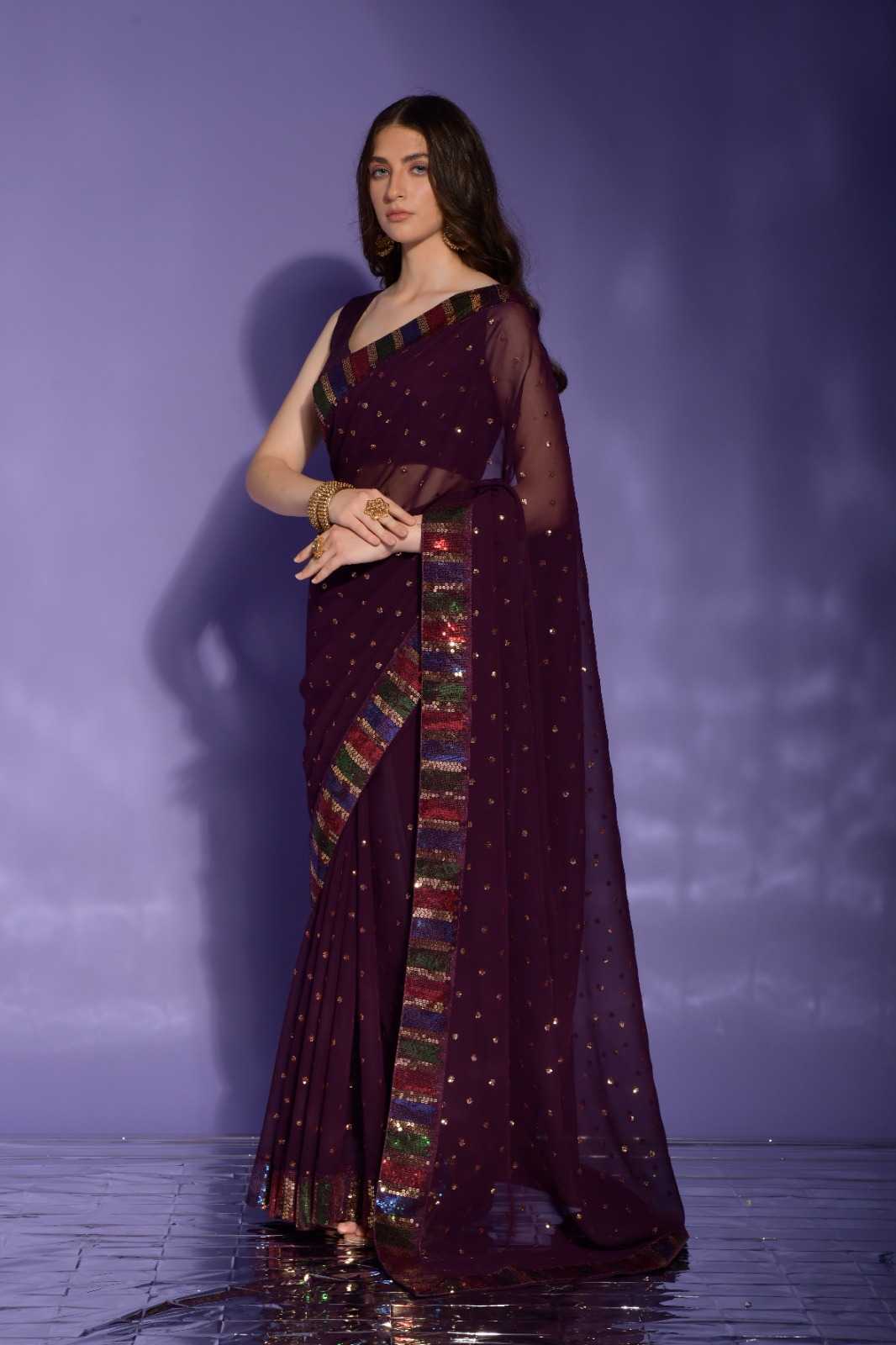 fashion berry koski vol 4 sequence 286 fancy sequence georgette saree