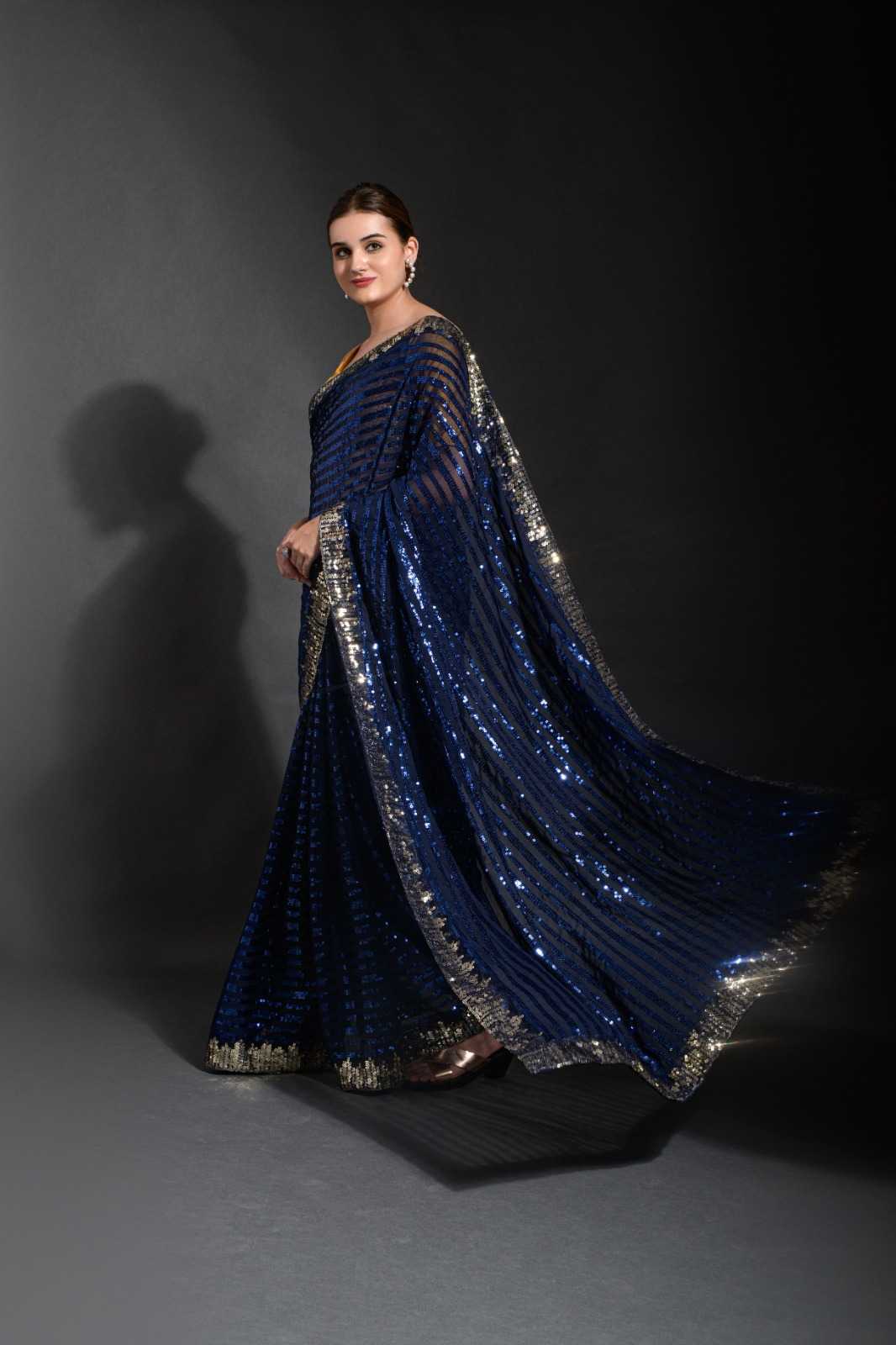 fashion berry madhuri designer party wear premium sequins sarees