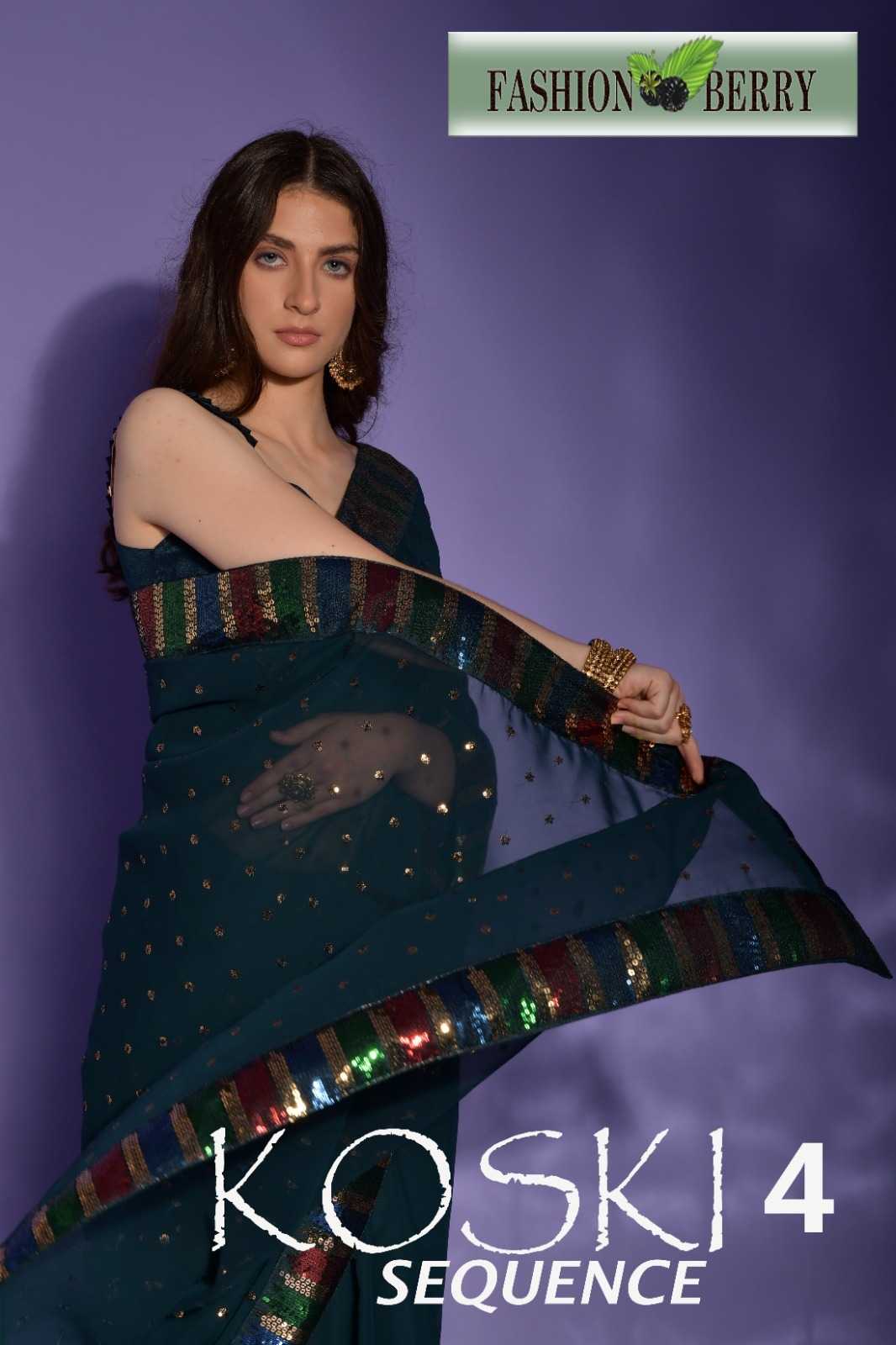 fashion berry vol koski 4 sequence classy georgette sarees