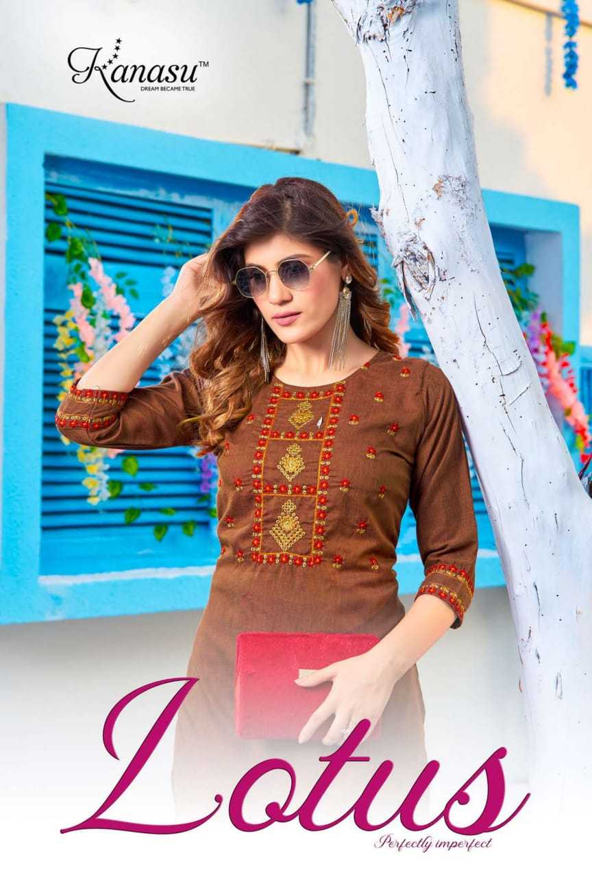 kanasu lotus fancy straight casual kurtis