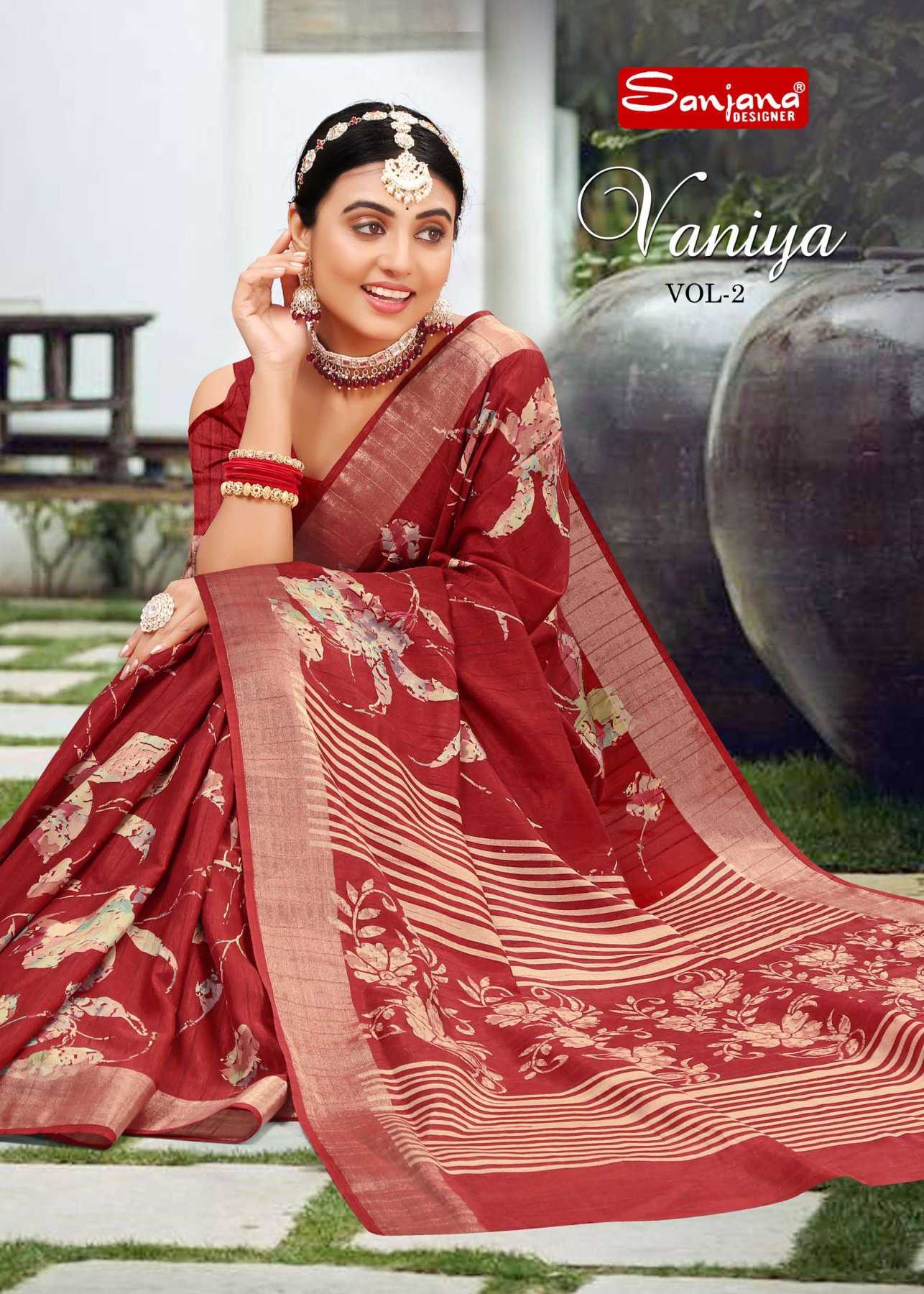 kaniya vol 2 by sanjana designer kotha silk fancy print sarees collection