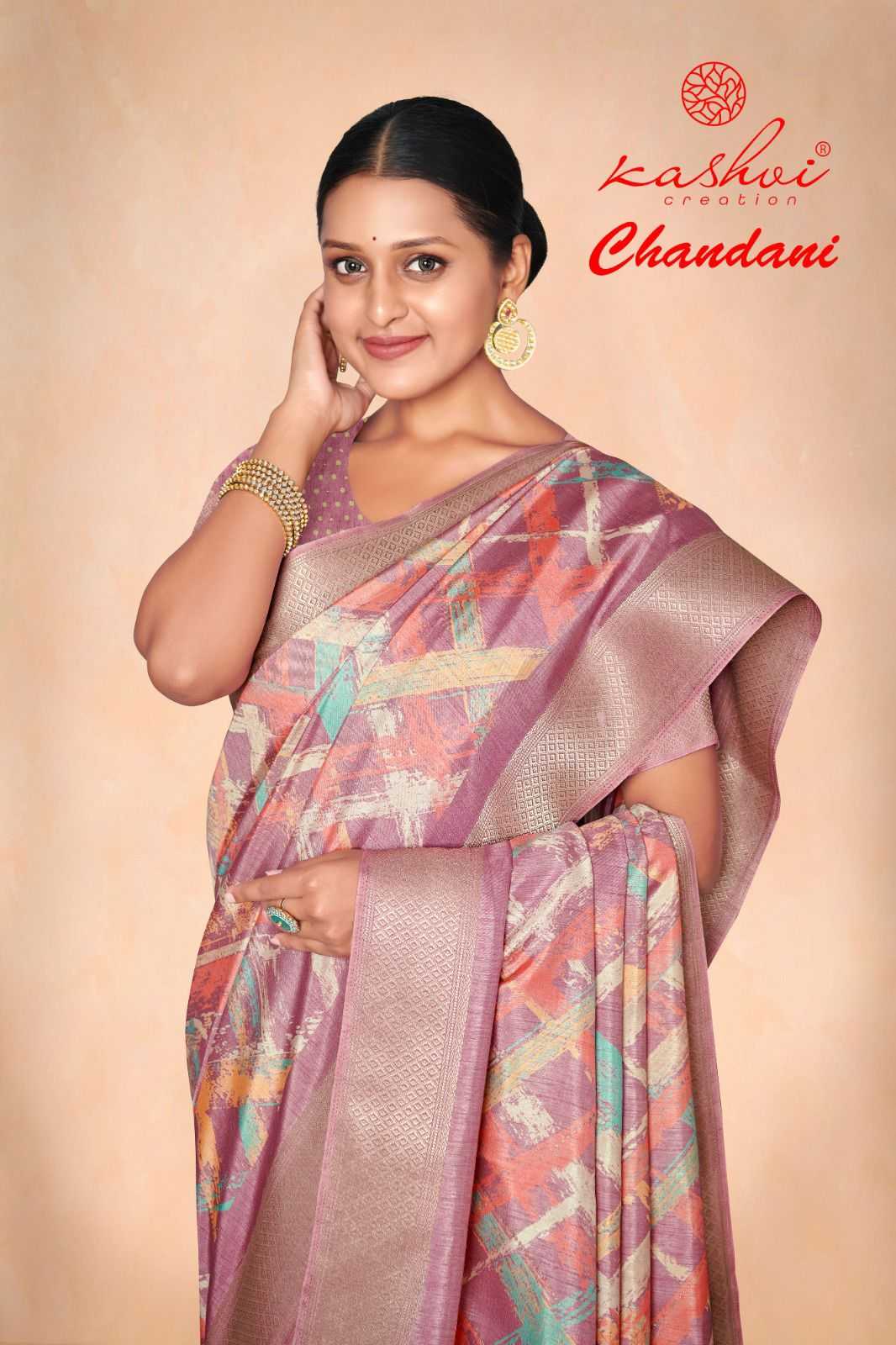 kashvi creation chandani fancy dola jacquard sarees collection