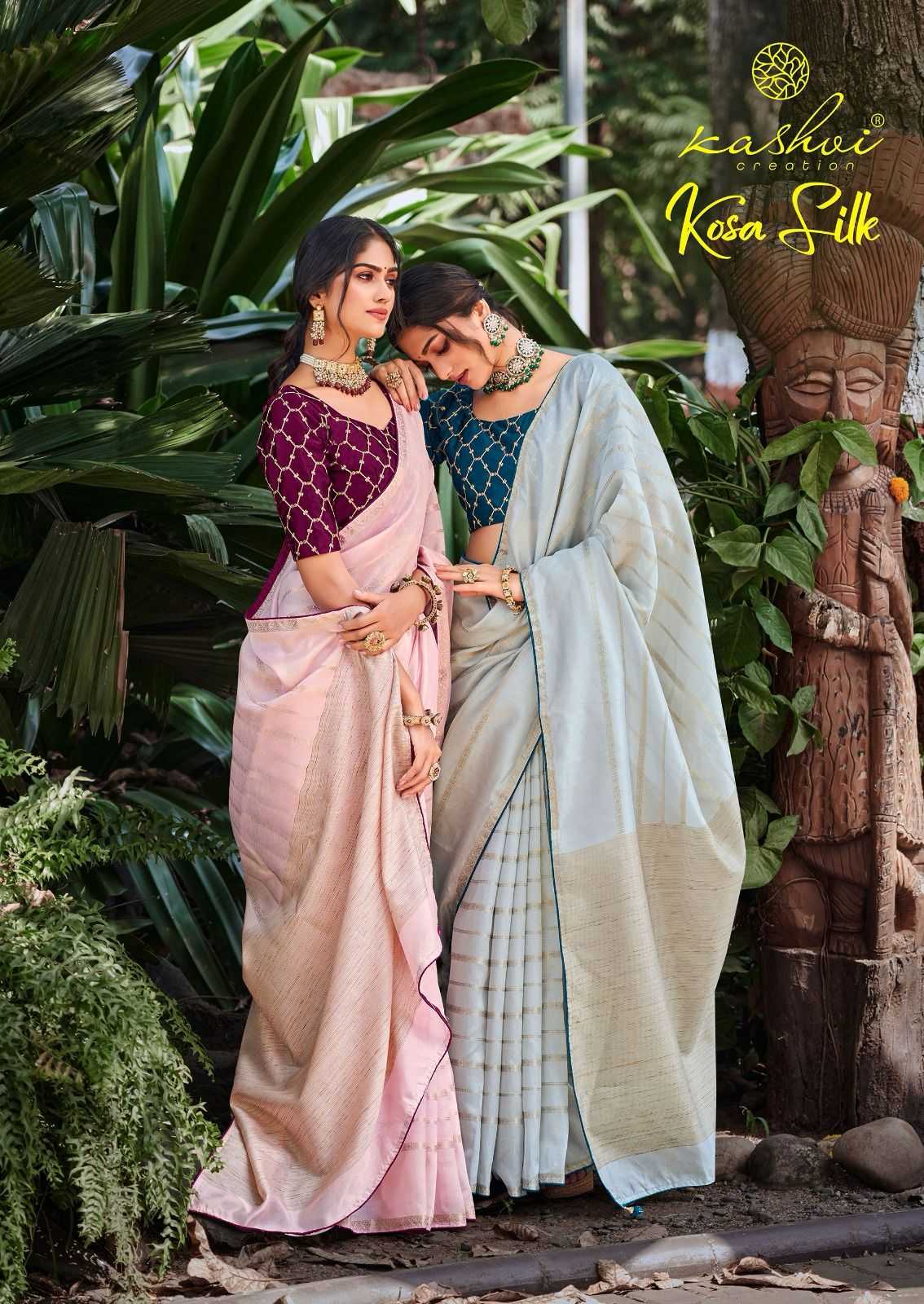 kashvi creation kosa silk wedding wear fancy saree collection