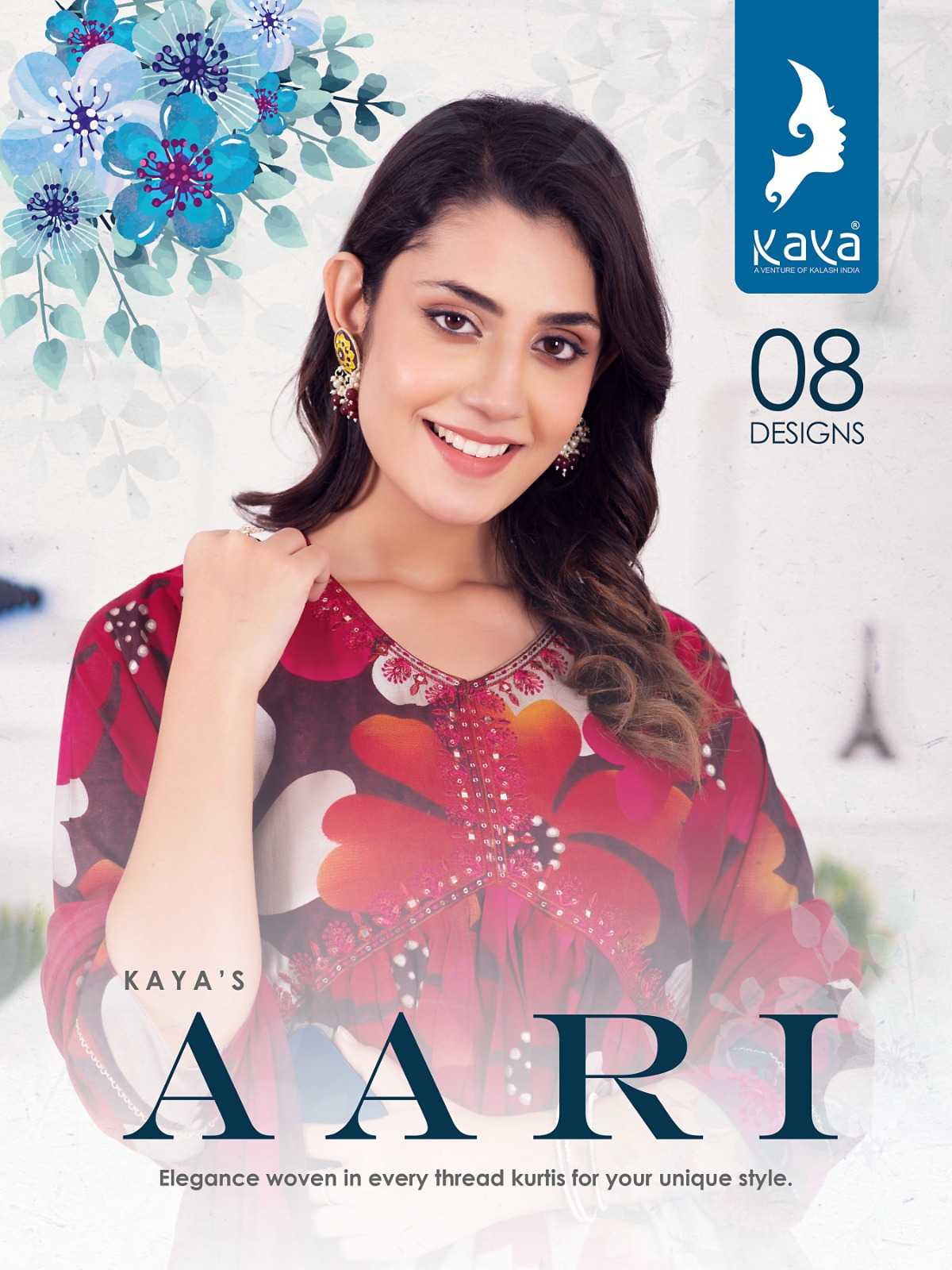 kaya aari beautiful design aliya with nayra cut kurti pant and dupatta catalog