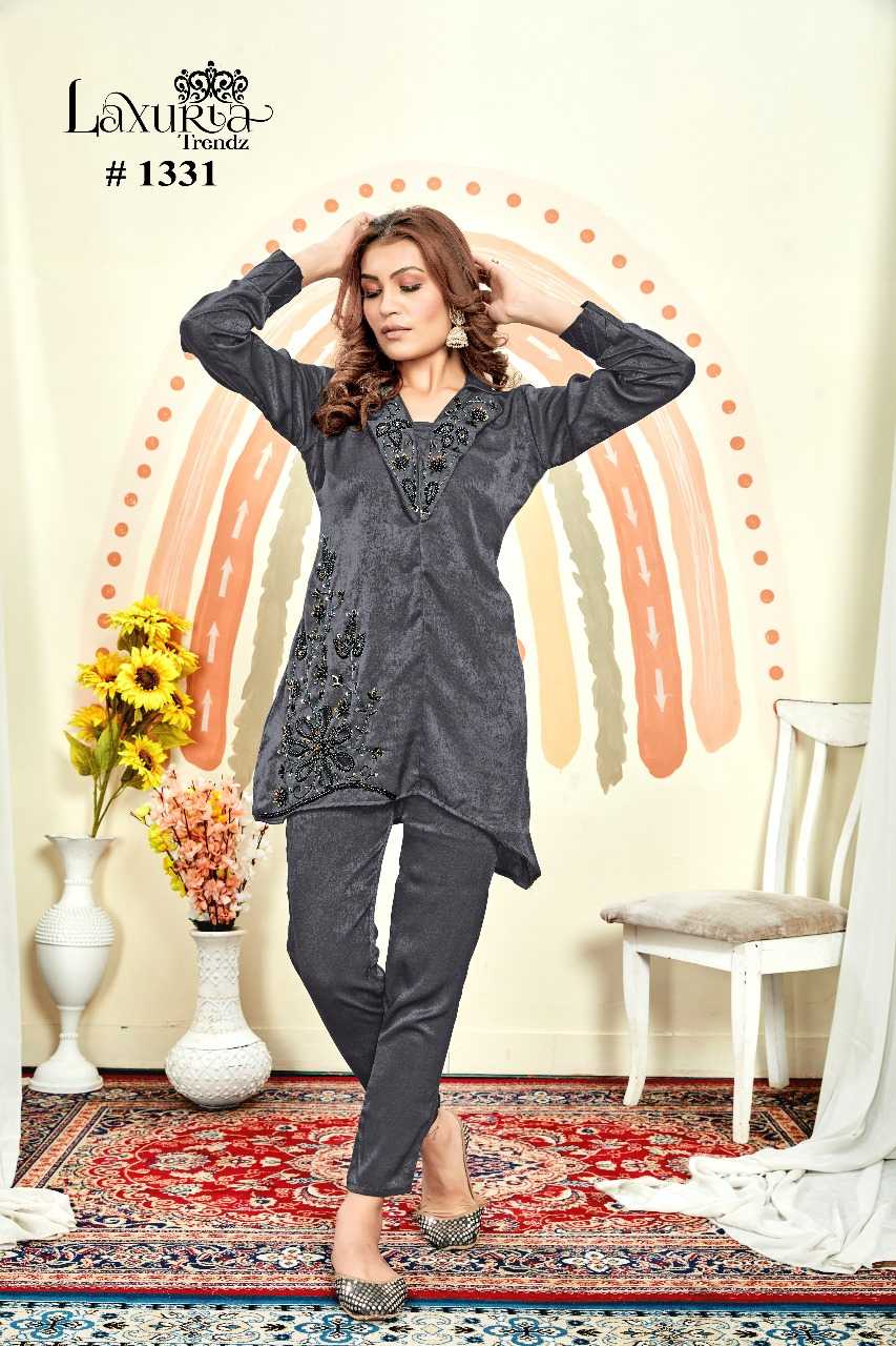 laxuria 1331 designer western winter wear readymade pakistani cord set