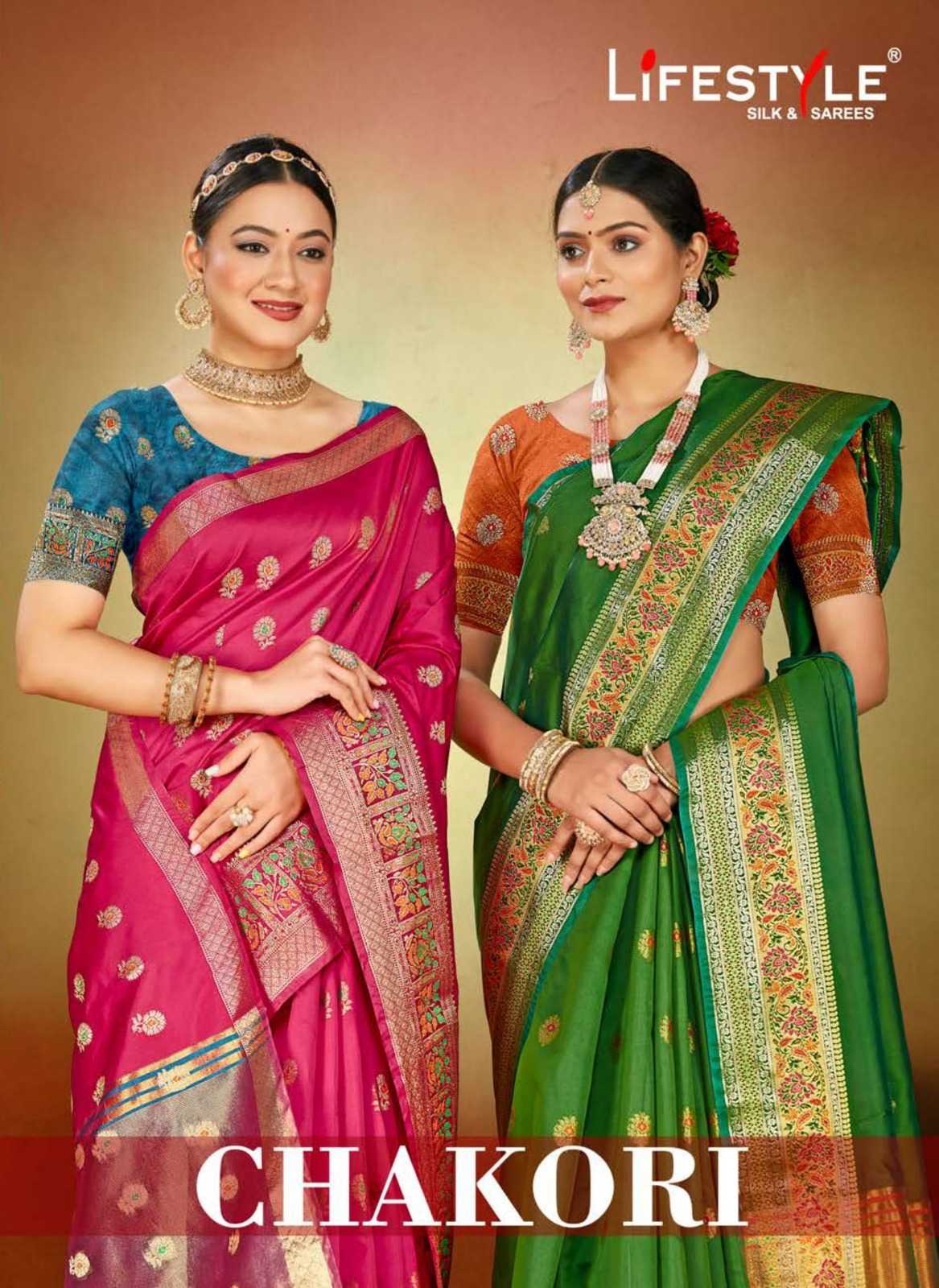 lifestyle chakori 102021-102026 festive wear fancy sarees