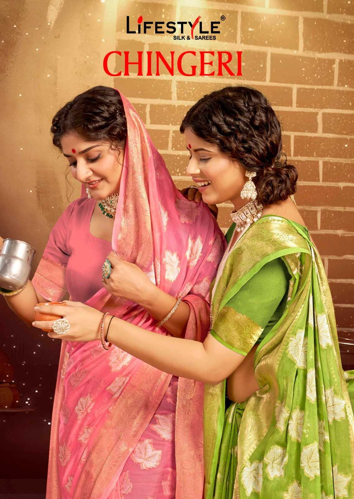 lifestyle chingeri 20011-20014 amazing fancy festive wear sarees