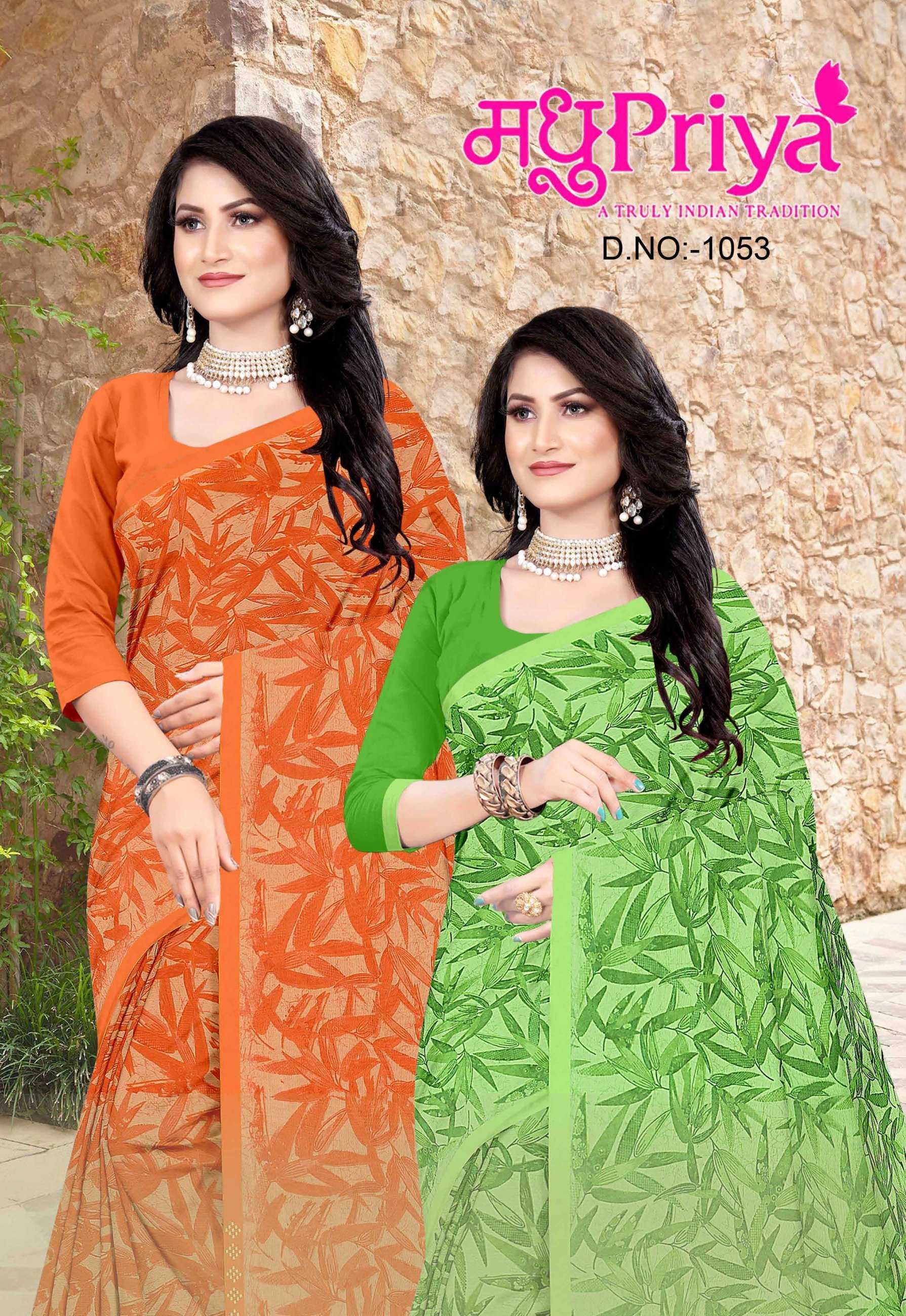 madhupriya kulfi 1053 fancy chiffon sarees collection