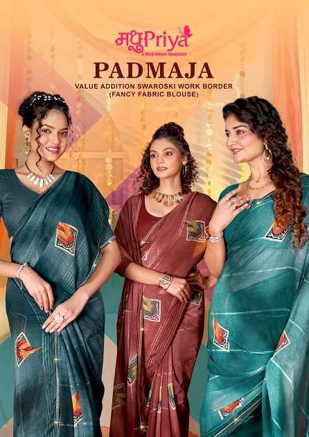 madhupriya padmaja daily wear weightless sarees with fancy blouse