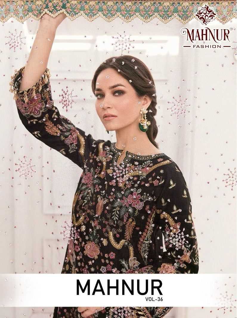 mahnur fashion vol 36 designer pakistani bridal unstitch suit