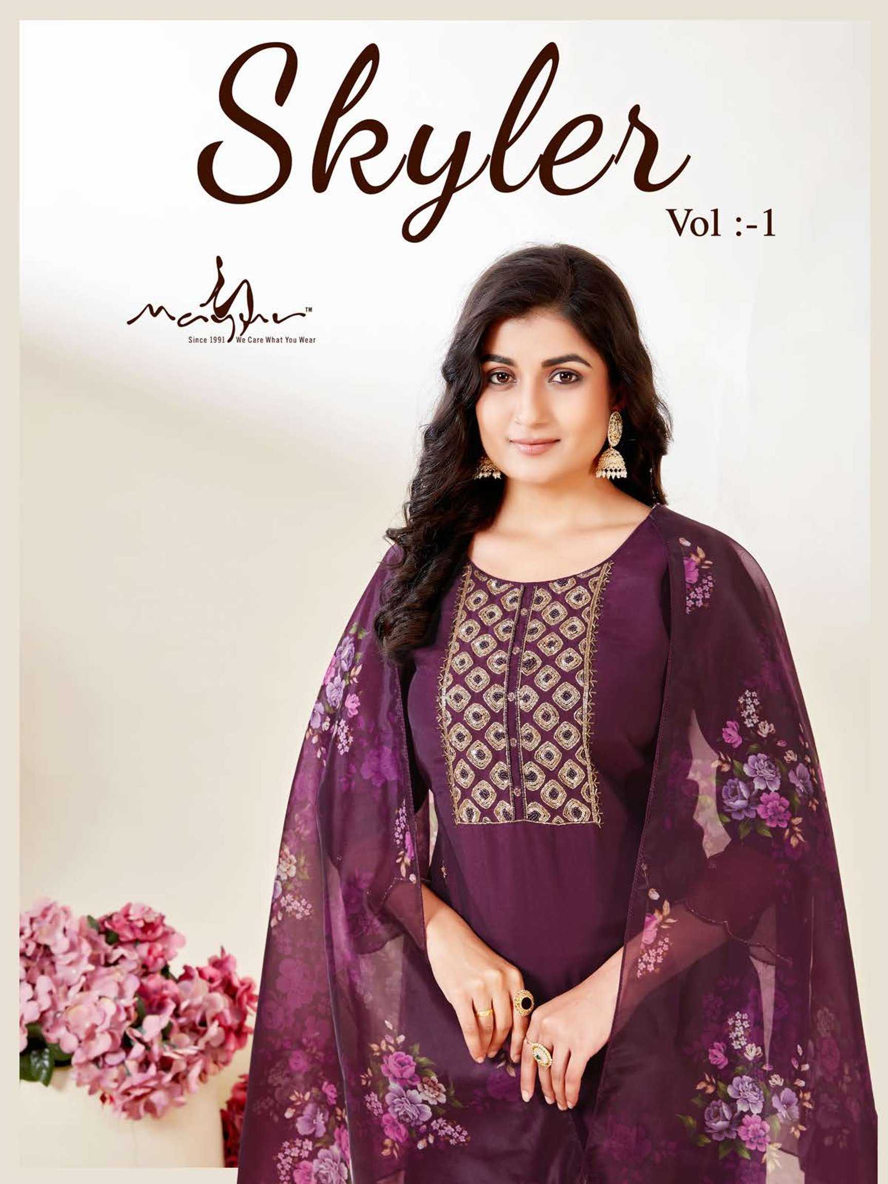 mayur fashion skyler vol 1 readymade oocasion wear fancy kurti pant with digita print dupatta