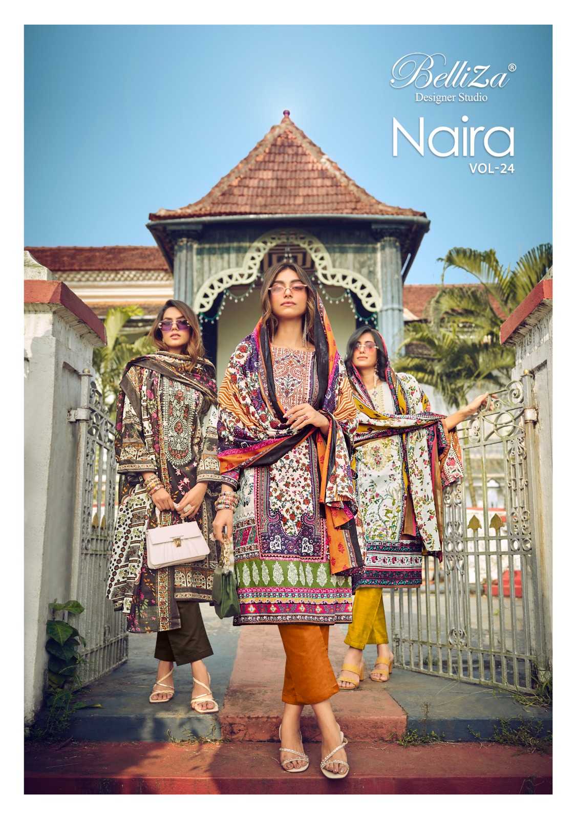 naira vol 24 by belliza designer digital print cotton ladies suits collection