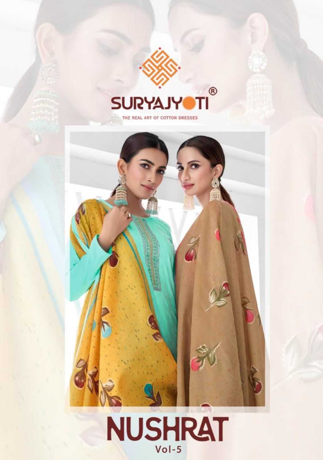 nushrat vol 5 by suryajyoti fancy casual cotton ladies suits collection