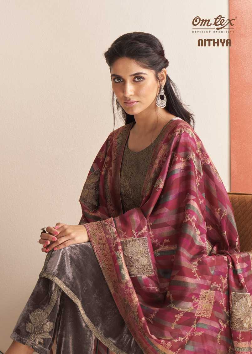 omtex nithya winter wear velvet designer suits