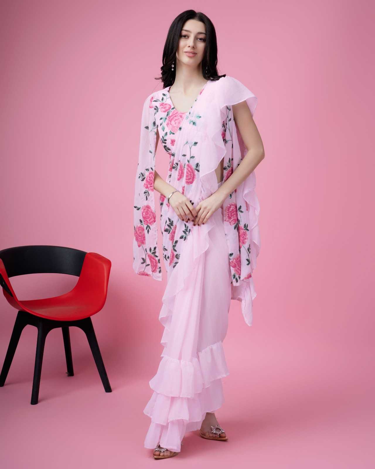 pr 10940 designer ready to wear embroidery sequens work with fancy blouse