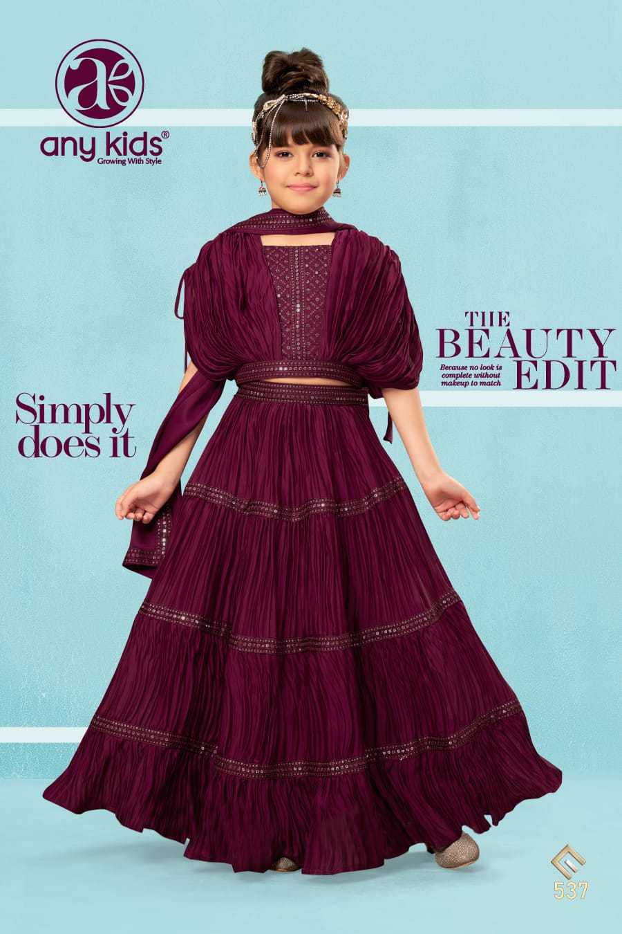 pr any kids 531-589 designer readymade kids dresses beautiful girls western wear collection 