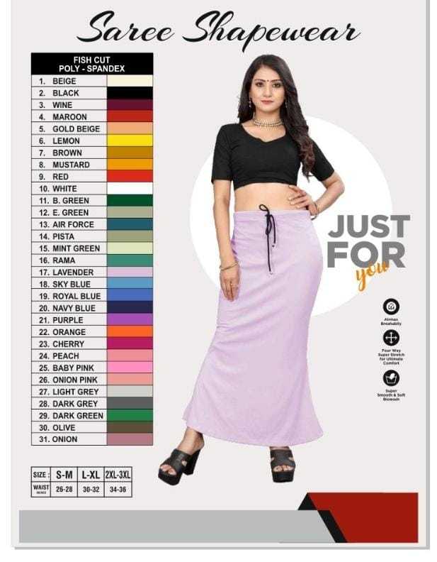 Buy Black Color Women Stretchable Shapewear Petticoat for Saree Indian Saree  Petticoat Long Skirt Fishcut Cotton Lycra Saree Shapewear Online in India 