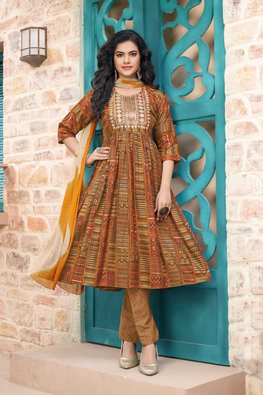 pr readymade fancy nayra cut 3pcs combo set in plus size