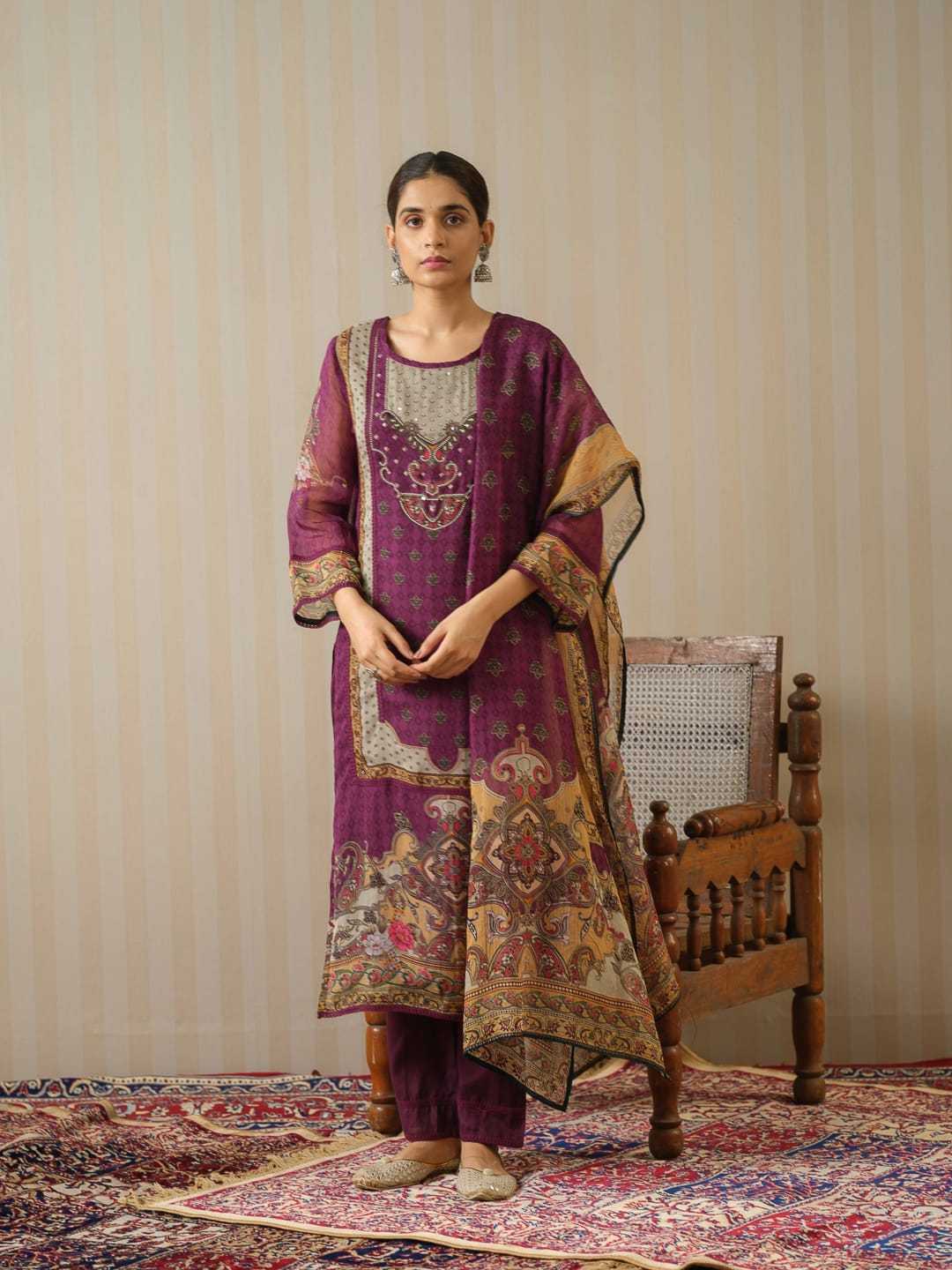 psyna 2509 pakistani readymade combo set beautiful organza kurti pant dupatta