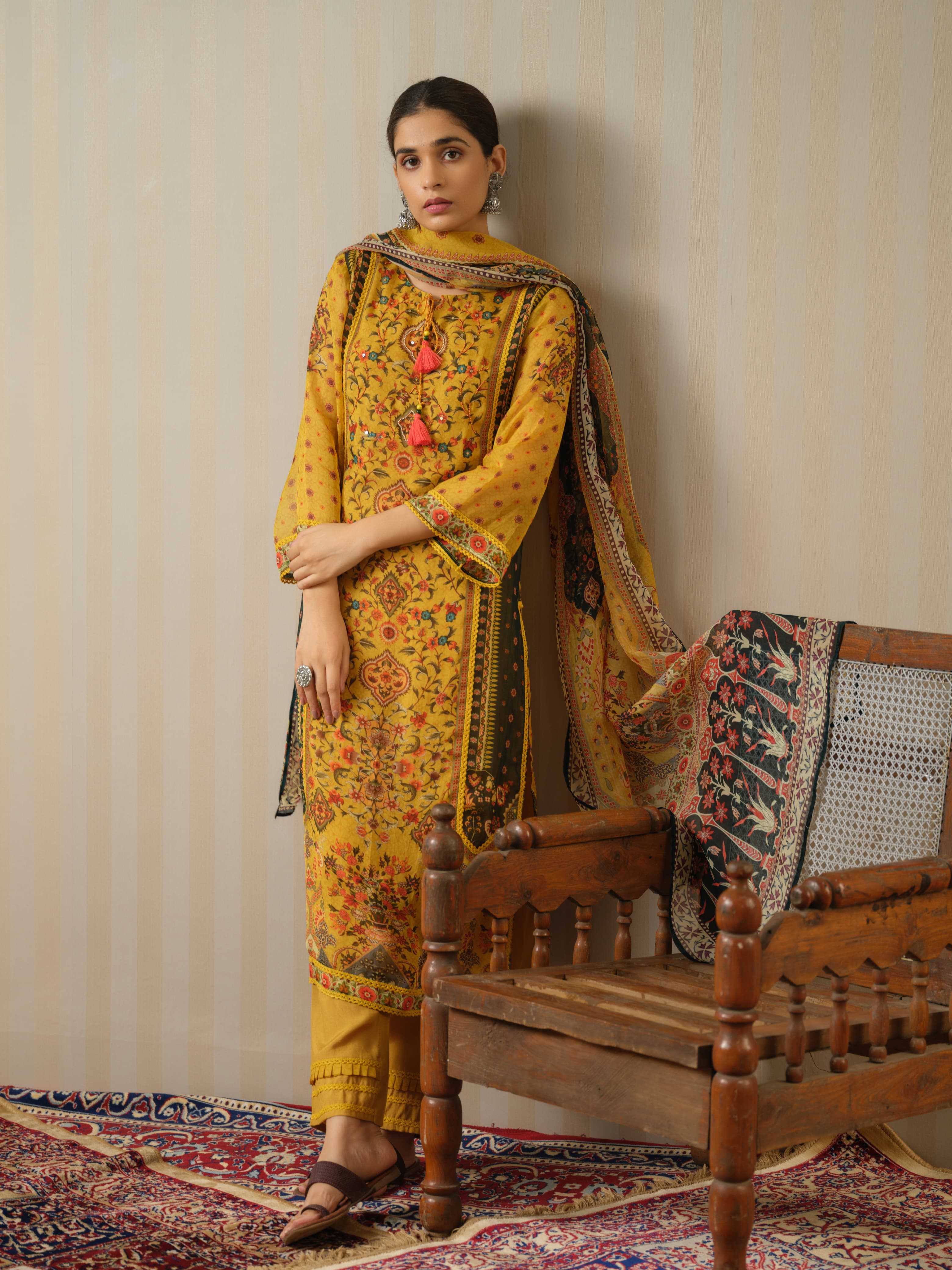 psyna 2510 readymade fancy organza 3pcs combo set