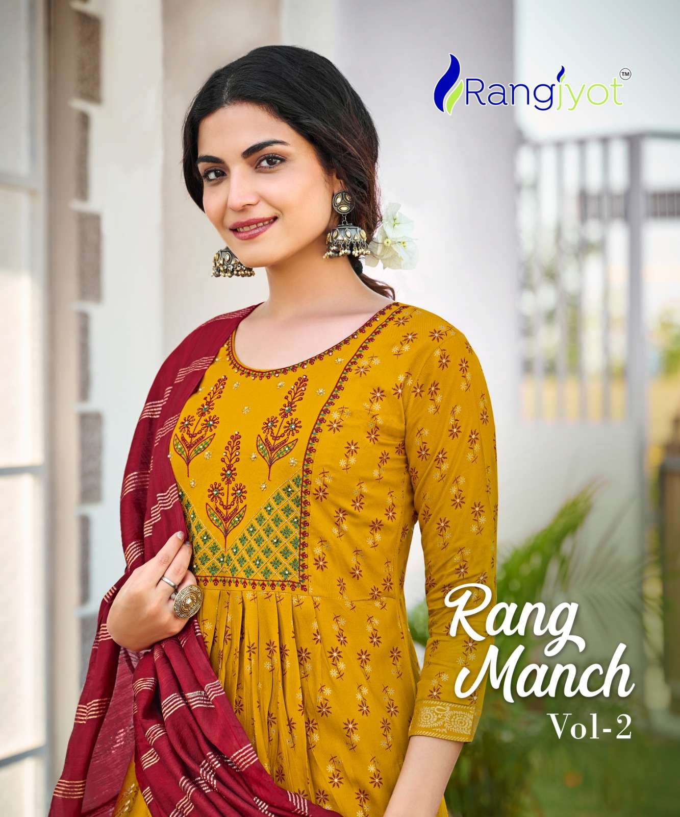 rangjyot siya rangmanch vol 2 fancy readymade kurti pant with chanderi dupatta set