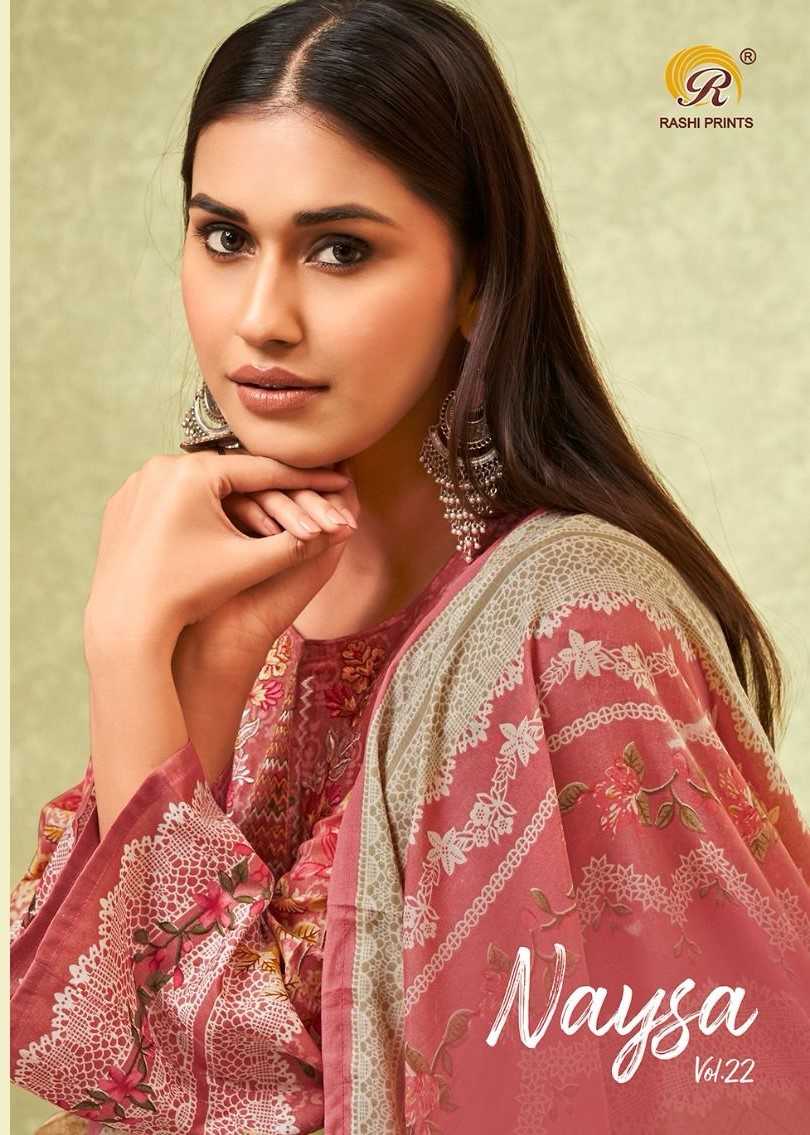 rashi prints naysa vol 22 fancy cotton unstitch salwar kameez with print mul dupatta