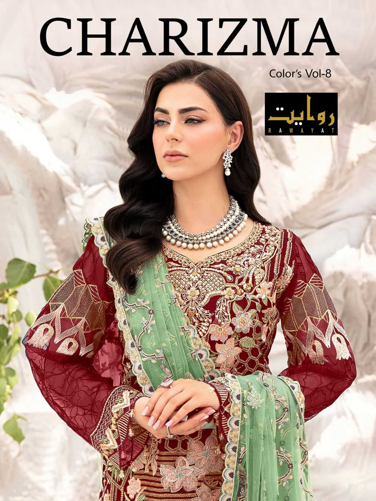rawayat charizma colors vol 8 pakistani designer dress material