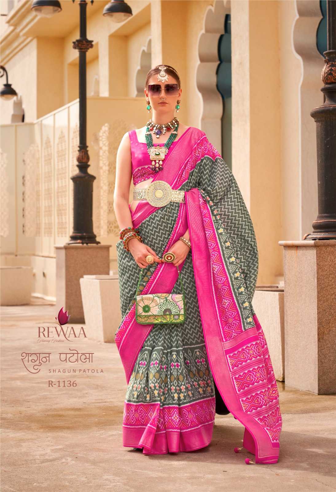 rewaa shagun patola 1132-1143 traditional wear elegant silk sarees online trader