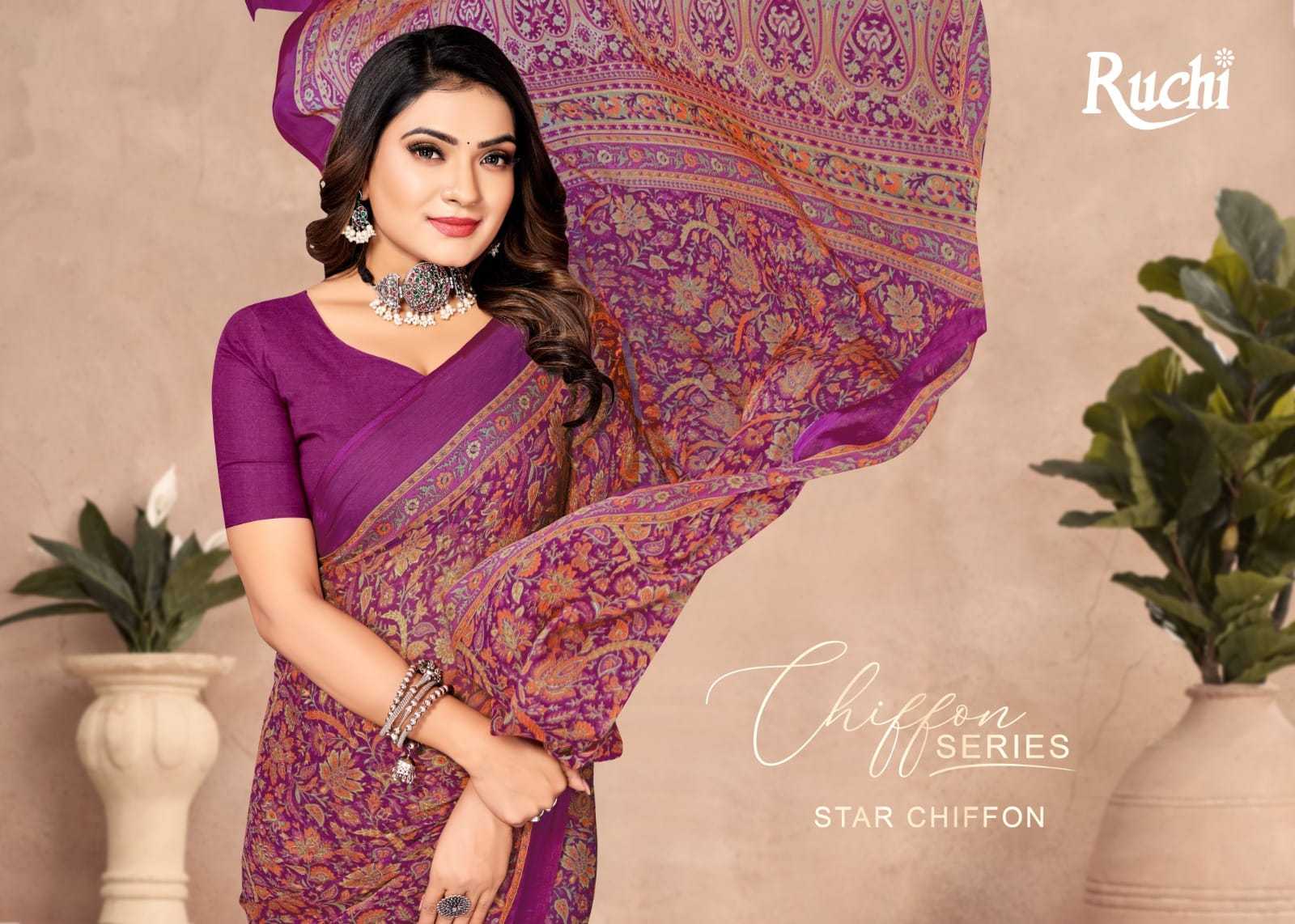 ruchi star chiffon vol 142 fancy chiffon sarees collection