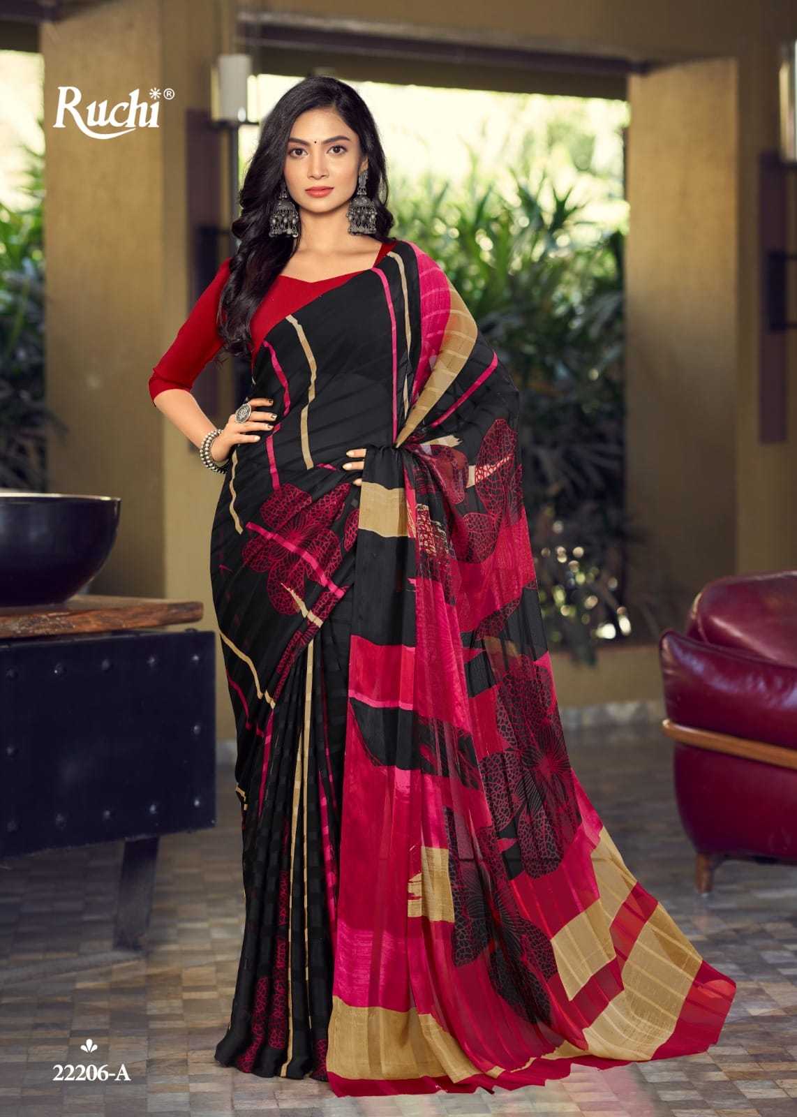 ruchi vartika silk black special vol 2 fancy satin sarees wholesaler
