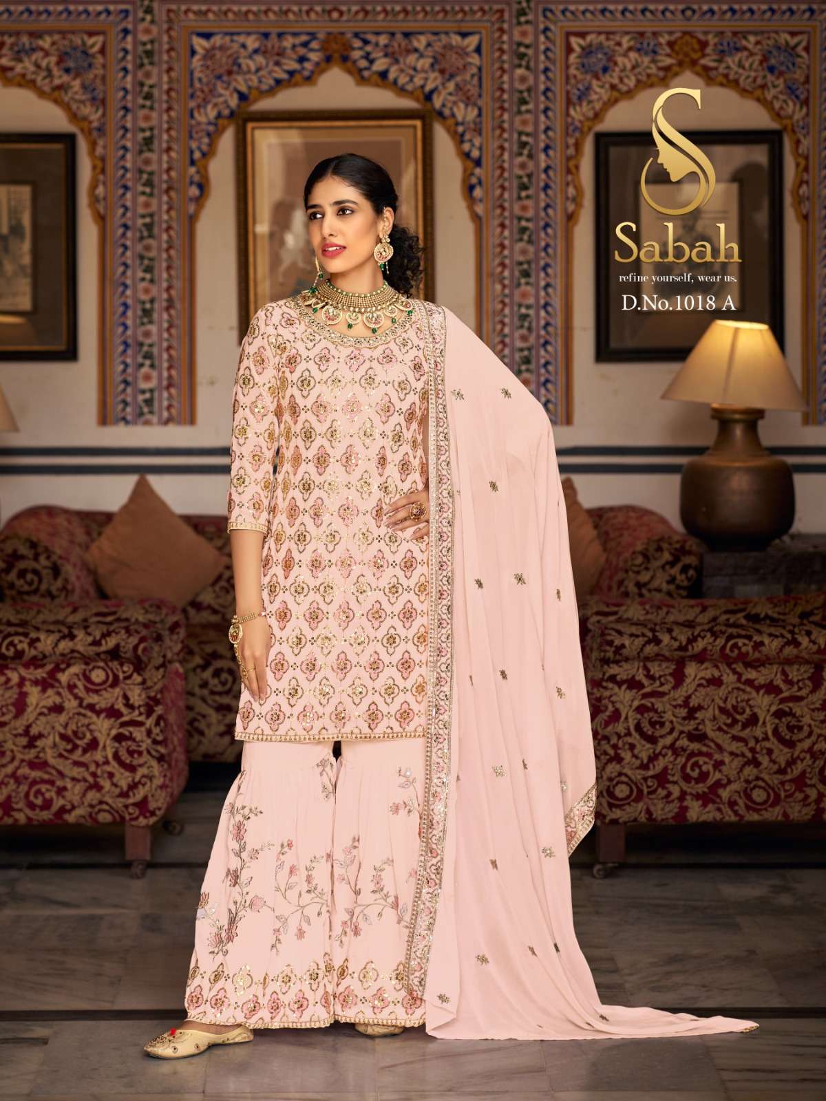 sabah kalaki 1018 festive wear semistitch plazo style salwar suit collection