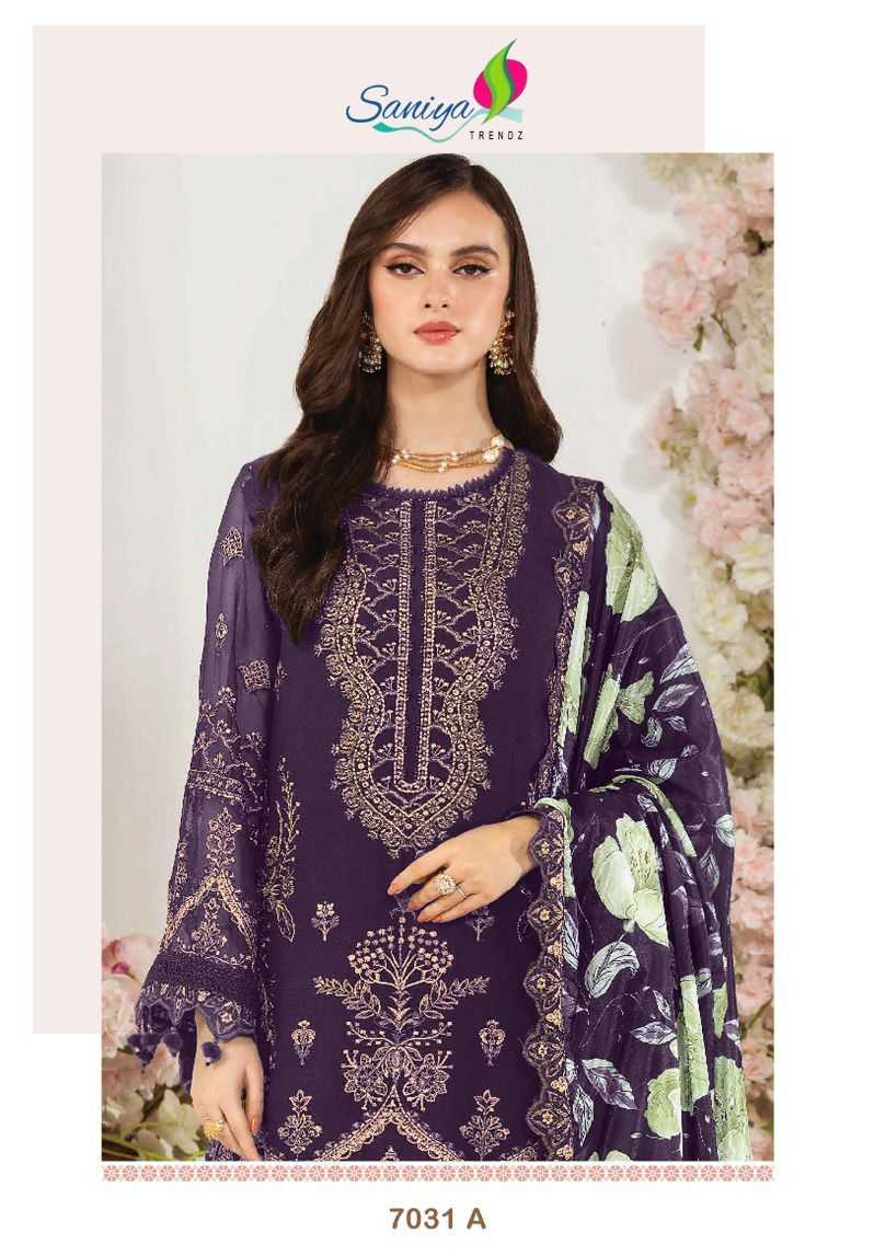 saniya 7031 colours designer georgette pakistani suits