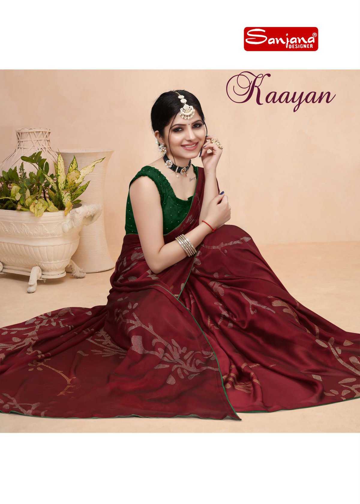 sanjana designer kaayan amazing fancy sarees online supplier