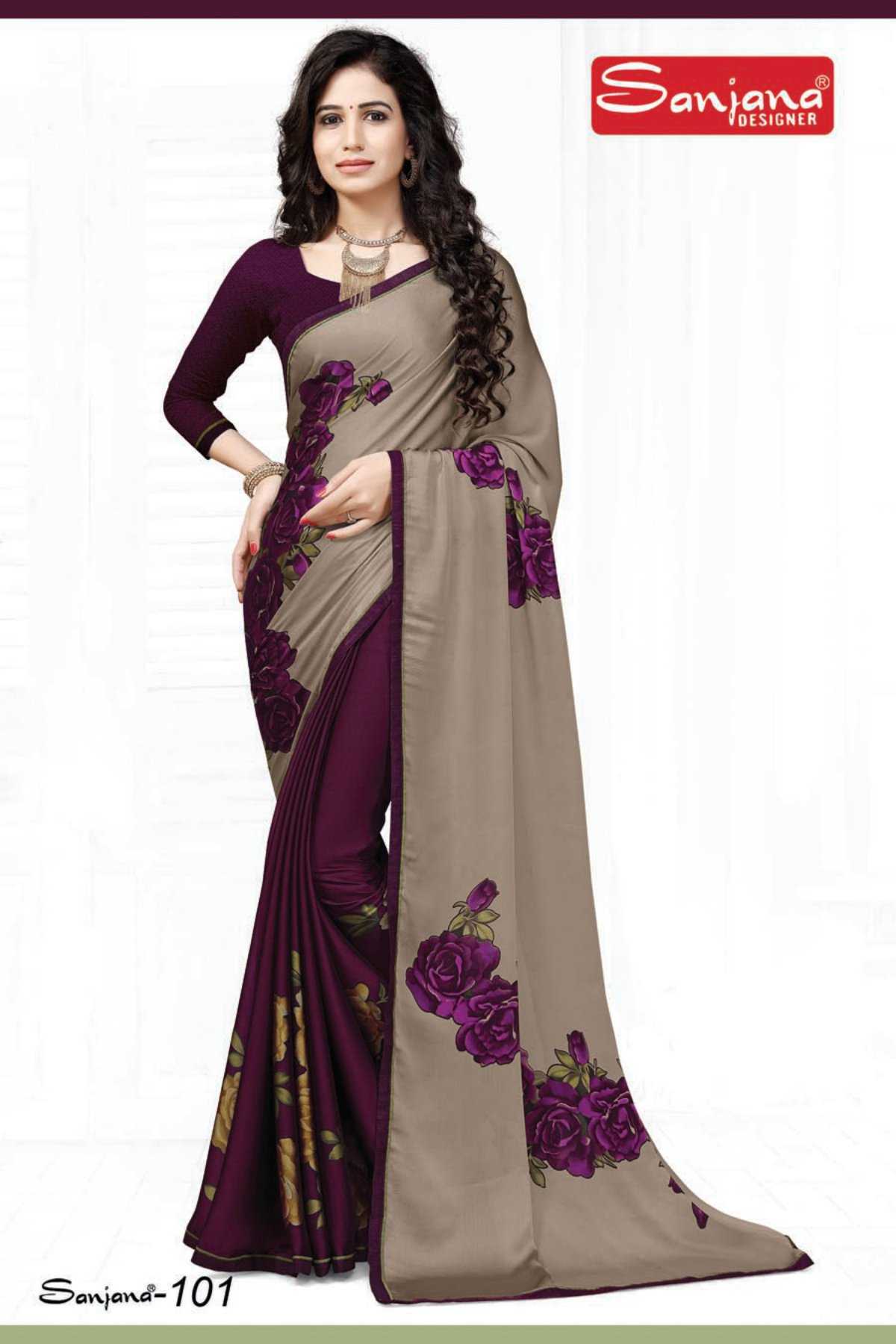 sanjana designer leesa moss fancy print sarees catalog