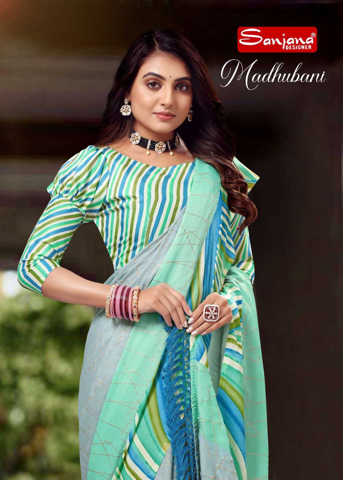 sanjana designer madhubani fancy amazing saree collection