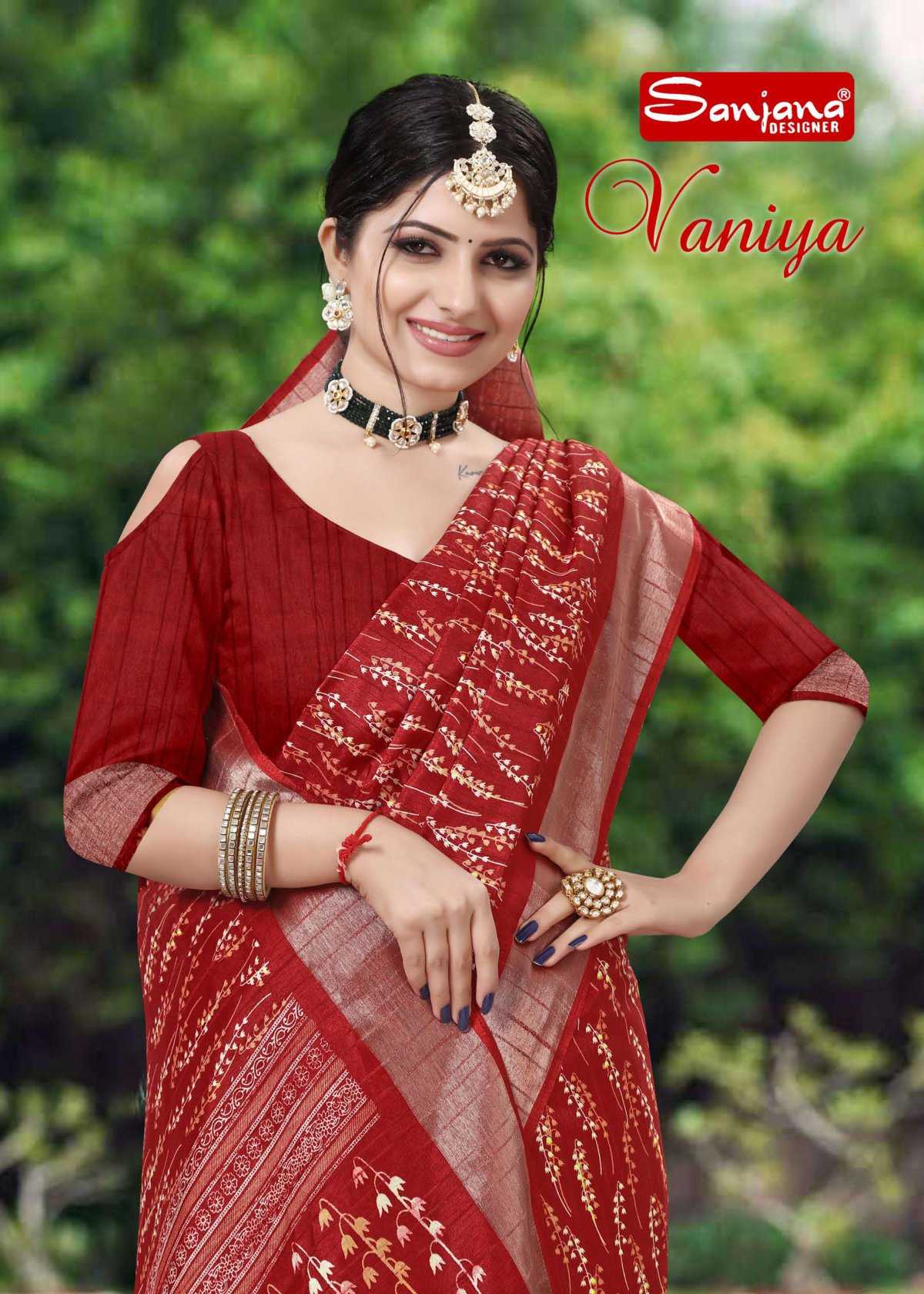 sanjana designer vaniya kotha silk fancy print sarees collection