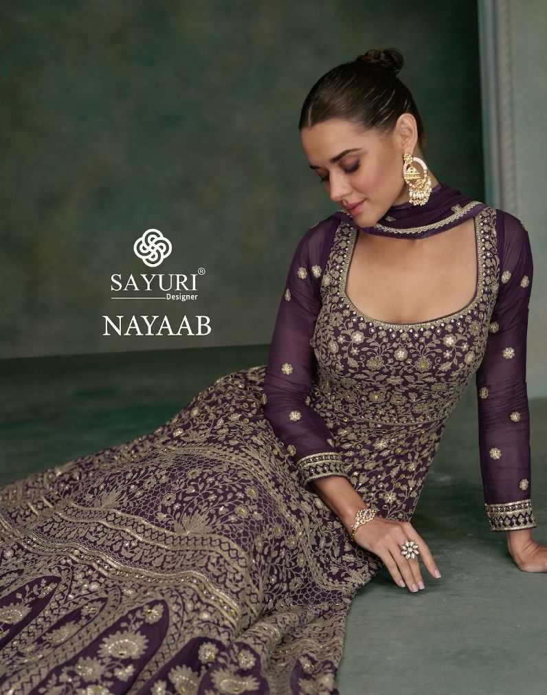 sayuri designer nayaab function wear readymade exquisite gown with dupatta