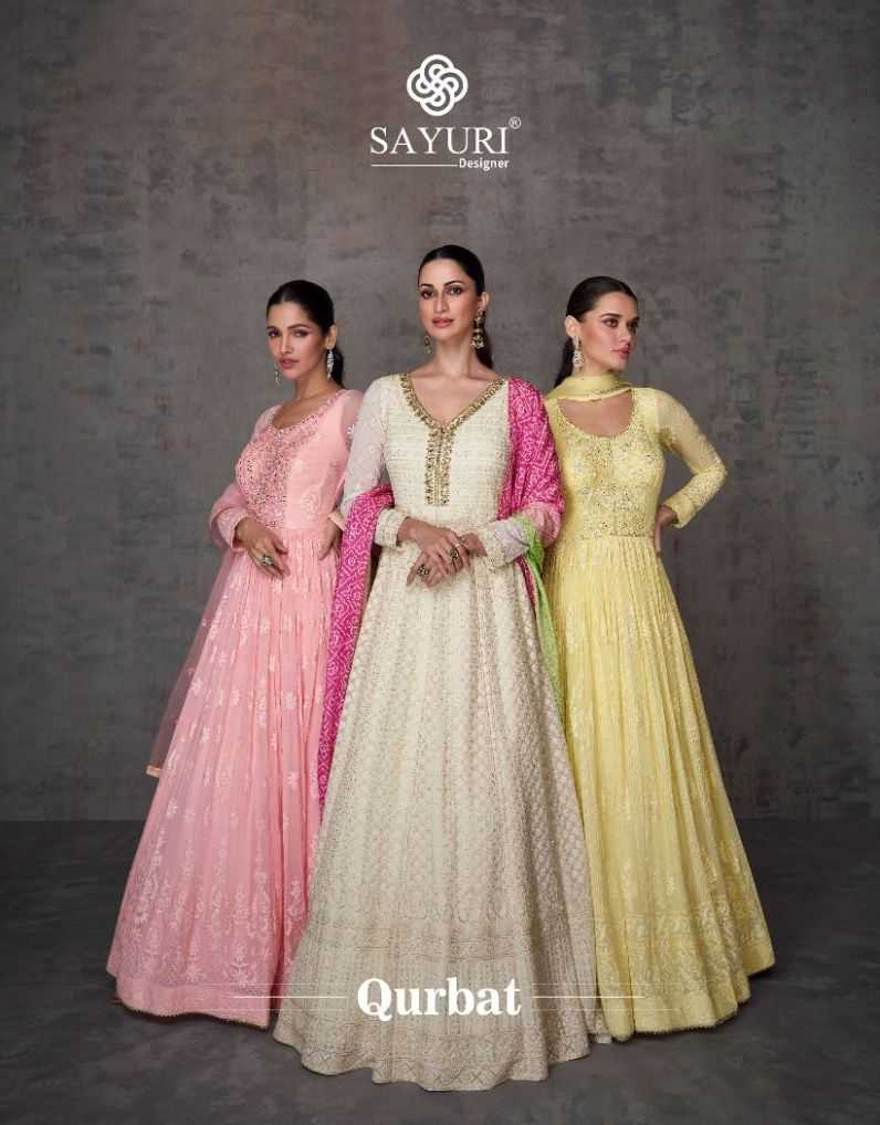 sayuri designer qurbat festive wear readymade designer gown with dupatta